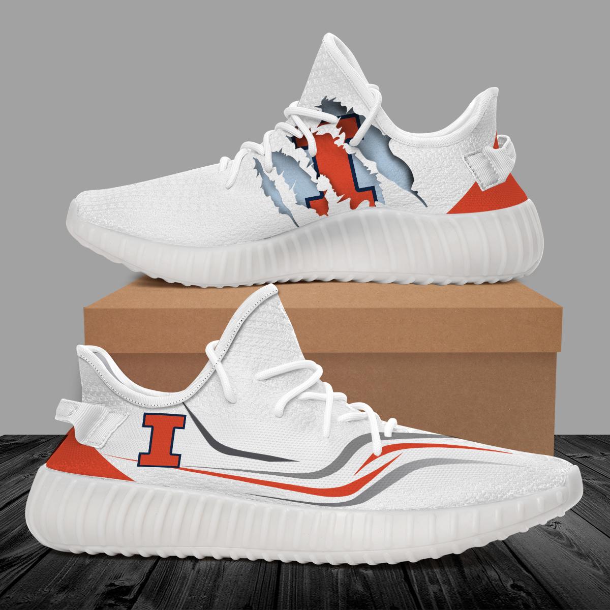 JWFancy Illinois Fighting Illini Yeezy Boost Shoes For Men And Women