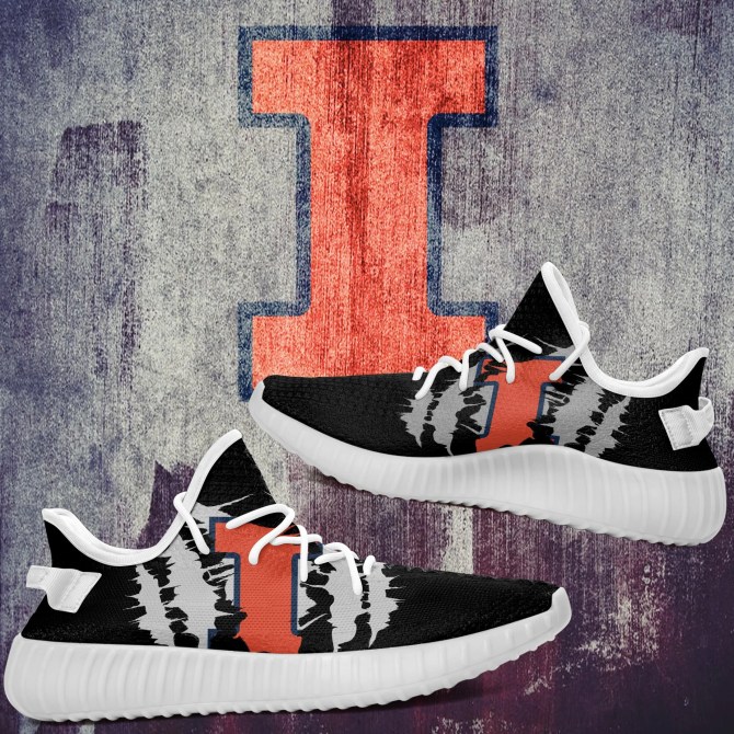 JWFancy Illinois Fighting Illini Yeezy Boost Shoes For Men And Women