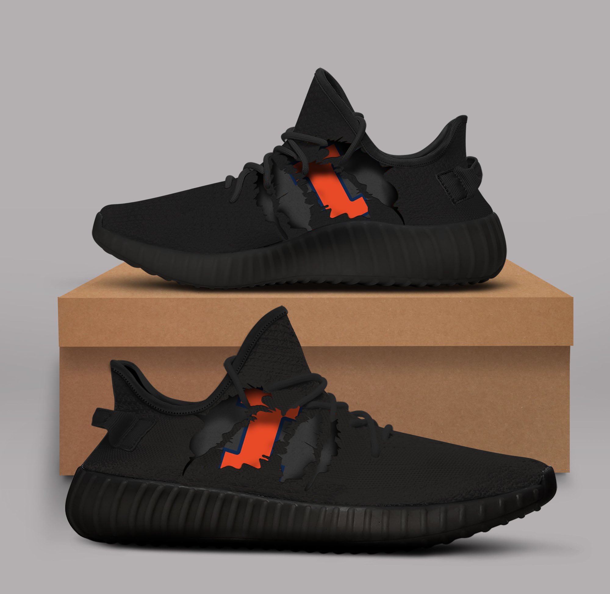 JWFancy Illinois Fighting Illini Yeezy Boost Shoes For Men And Women