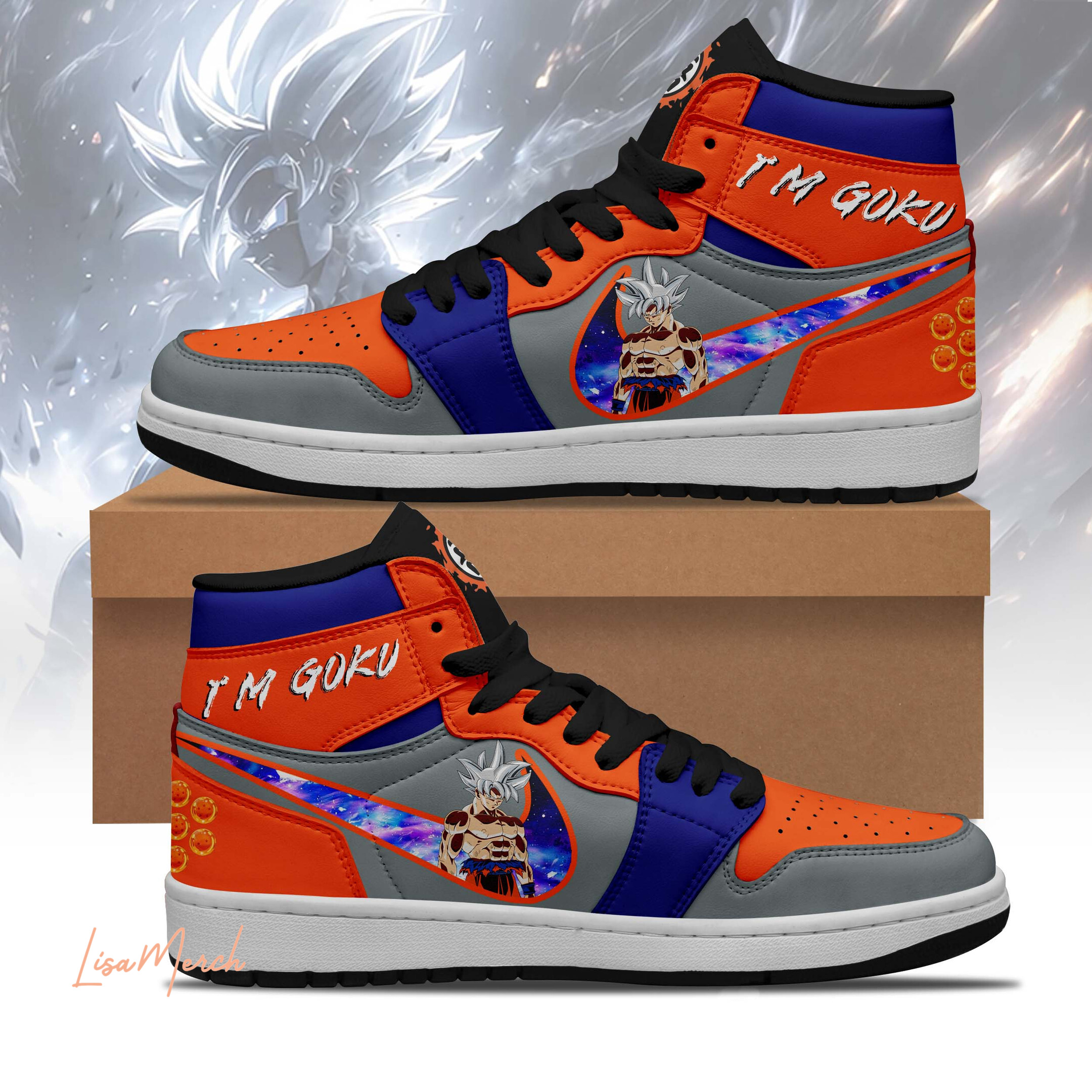 JWFancy I'm Goku Dragon Ball AJ1 High Sneakers Shoes For Men And Women