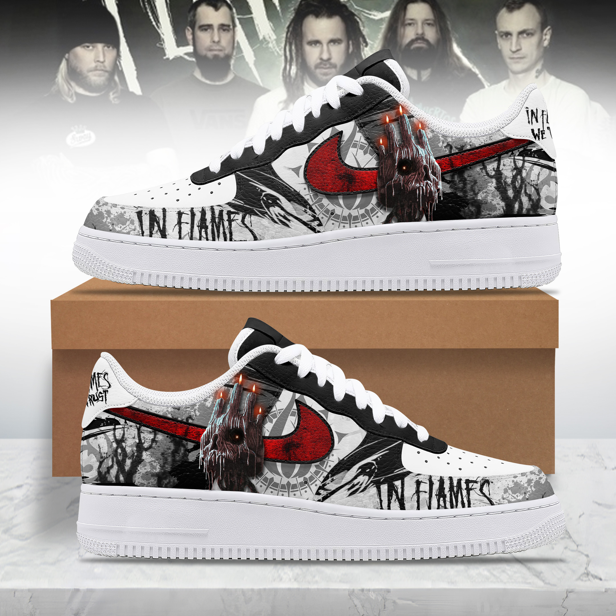 JWFancy In Flames Air Low-Top Sneakers Shoes For Men And Women