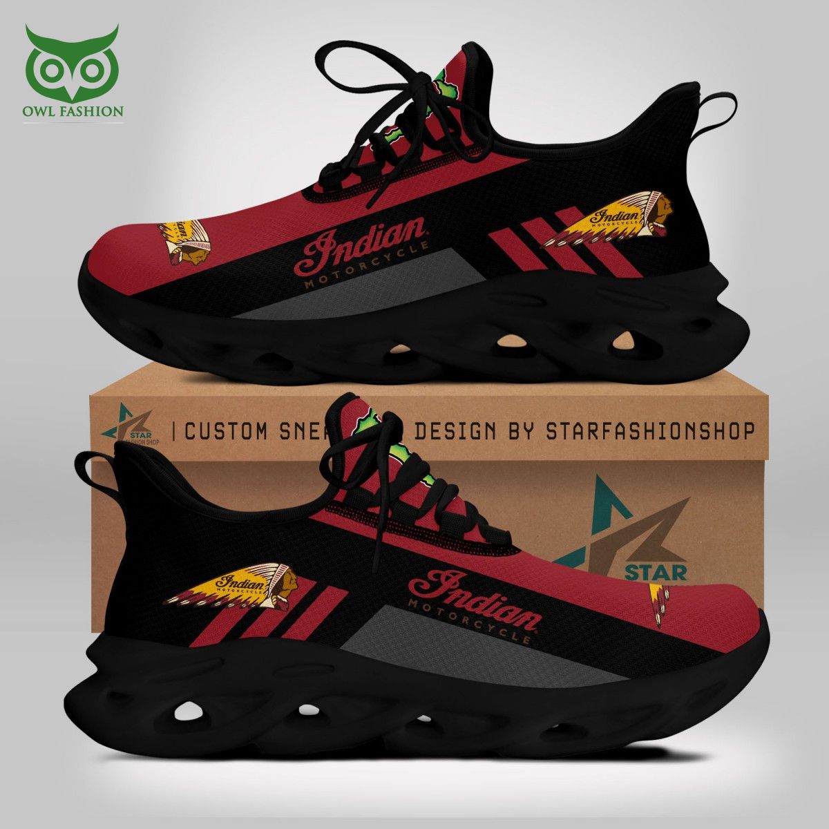 JWFancy Indian Motorcycle Motor Racing Max Soul Shoes Sneakers For Men And Women