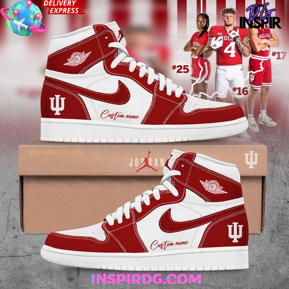 JWFancy Indiana Hoosiers AJ1 High Sneakers Shoes For Men And Women