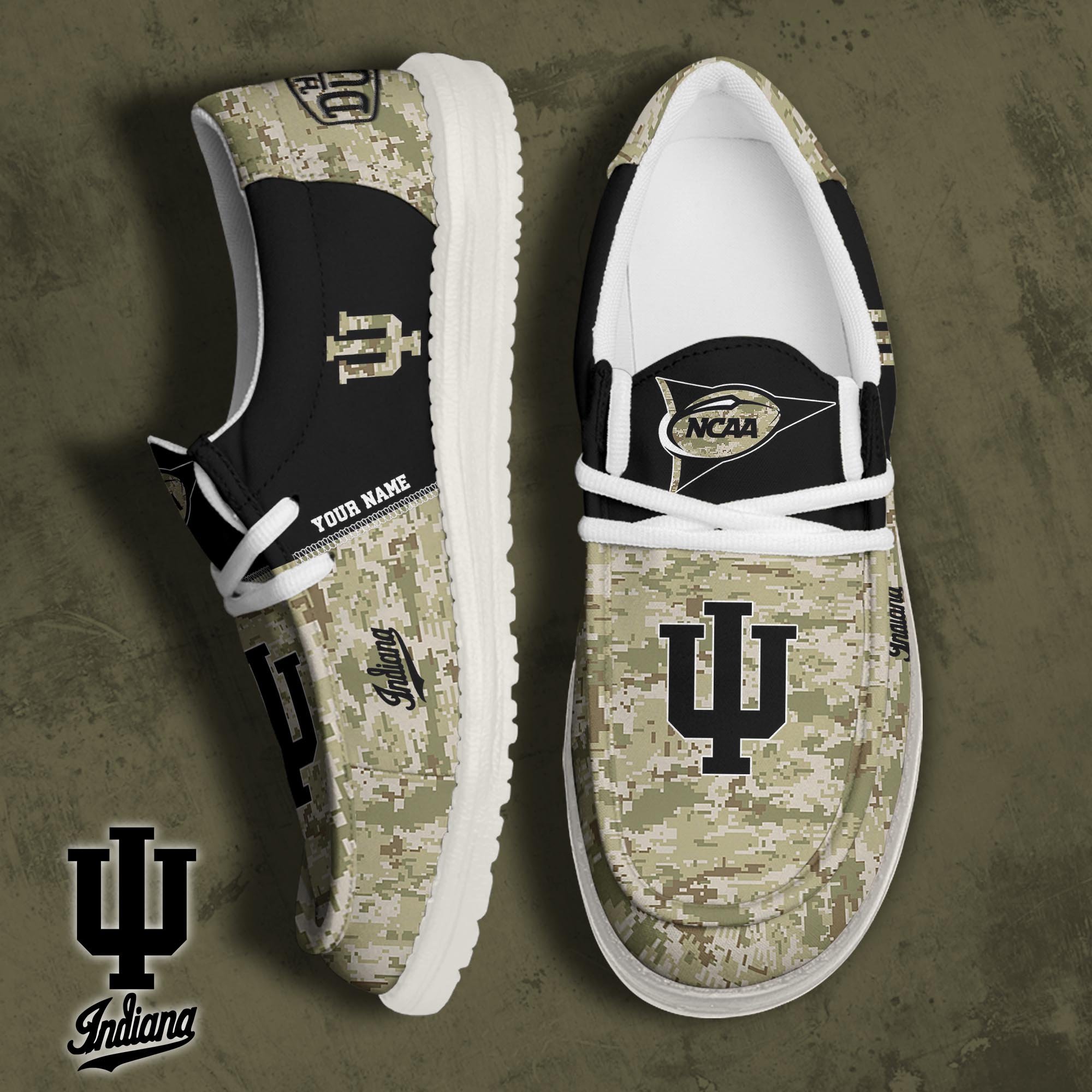 JWFancy Indiana Hoosiers Hey Dude Shoes Wally Men's Lace Up Loafers Comfortable For Men And Women