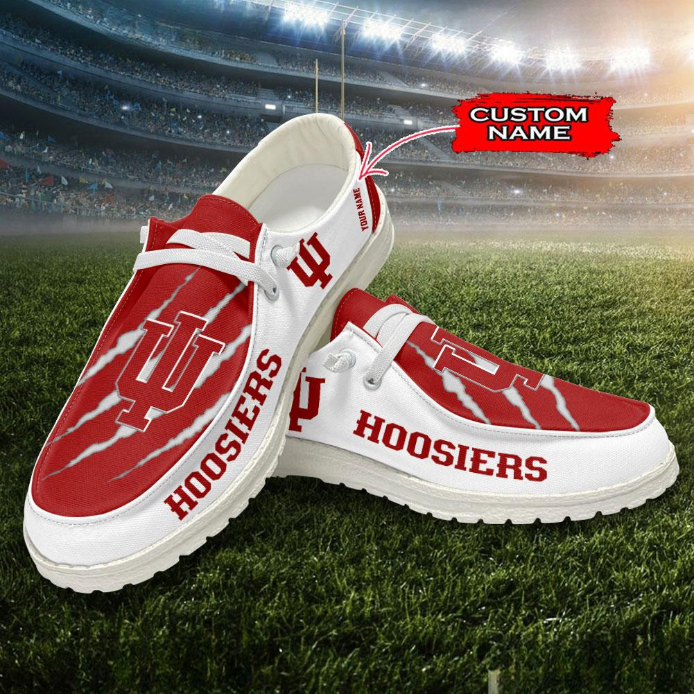 JWFancy Indiana Hoosiers Hey Dude Shoes Wally Men's Lace Up Loafers Comfortable For Men And Women