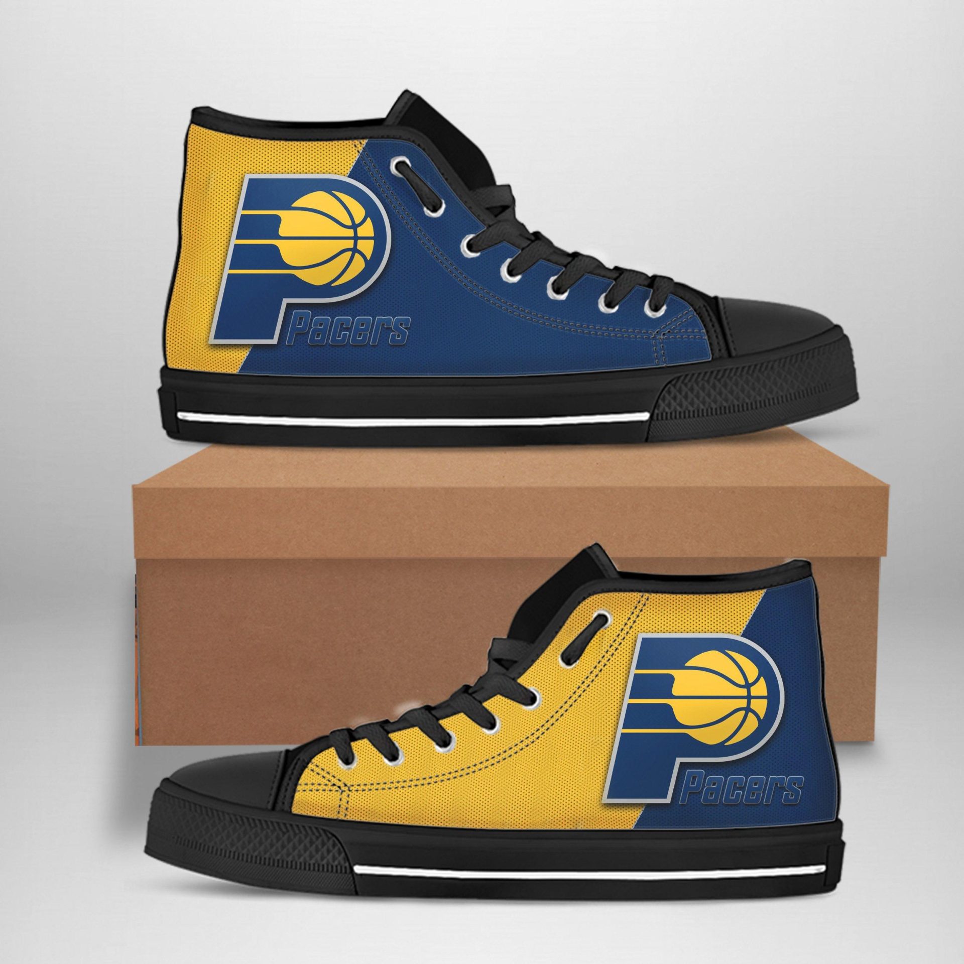 JWFancy Indiana Pacers High Top Canvas Sneakers Shoes For Men And Women