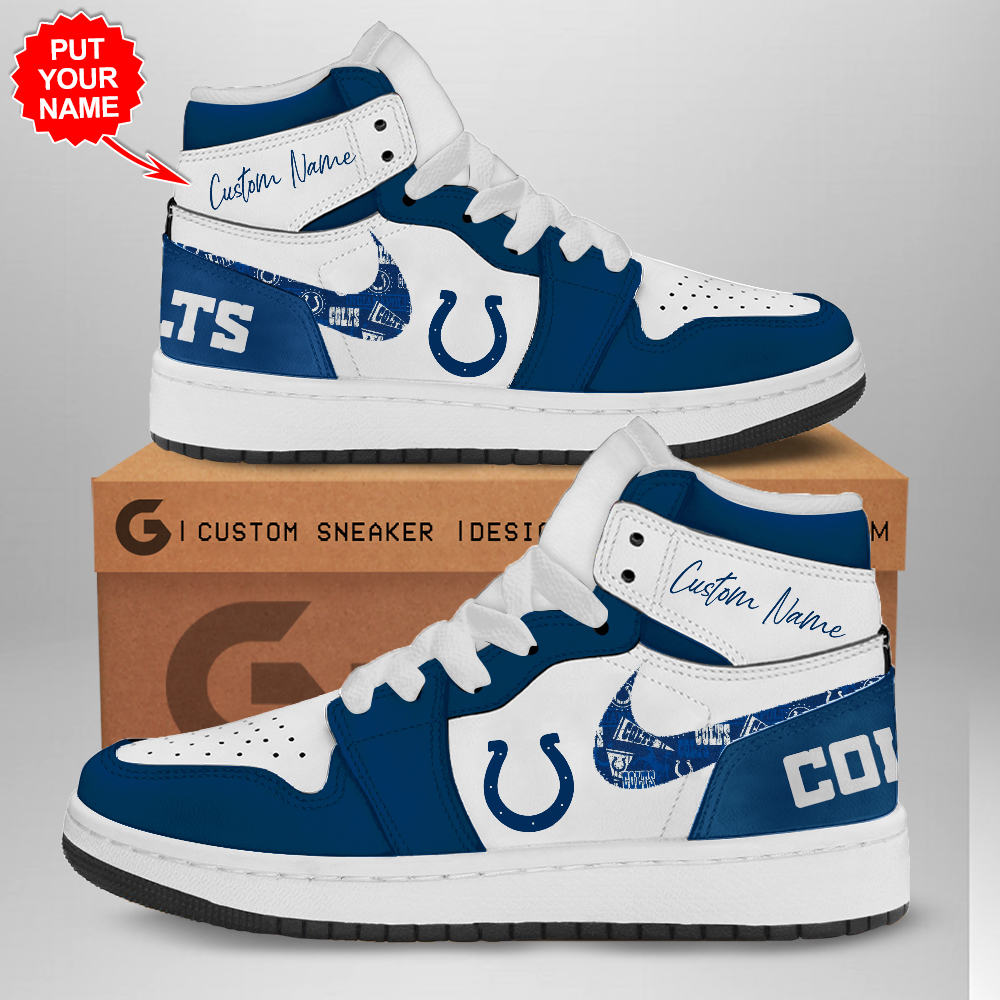 JWFancy Indianapolis Colts AJ1 High Sneakers Shoes For Men And Women