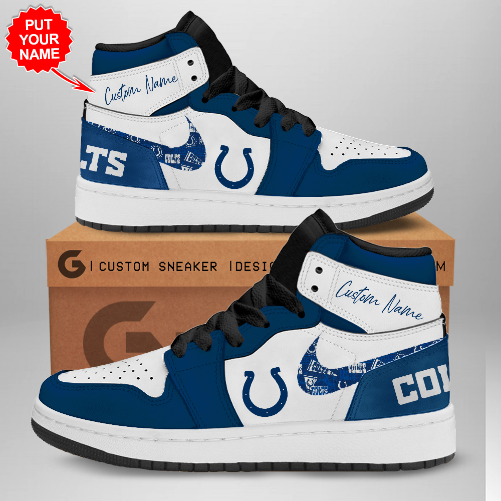 JWFancy Indianapolis Colts AJ1 High Sneakers Shoes For Men And Women
