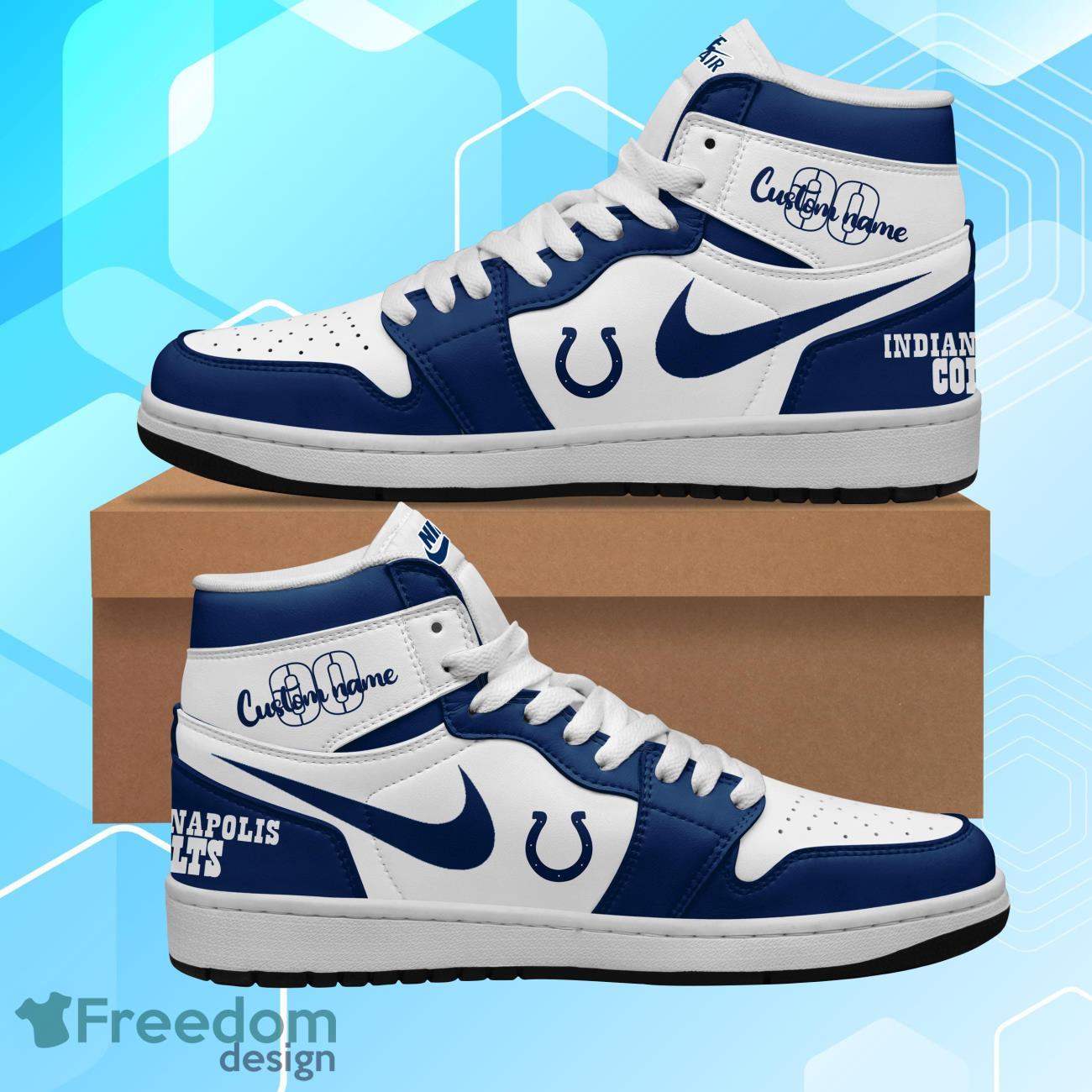 JWFancy Indianapolis Colts AJ1 High Sneakers Shoes For Men And Women