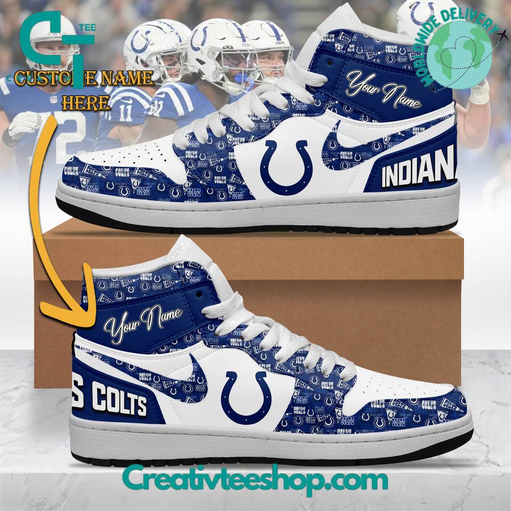 JWFancy Indianapolis Colts AJ1 High Sneakers Shoes For Men And Women