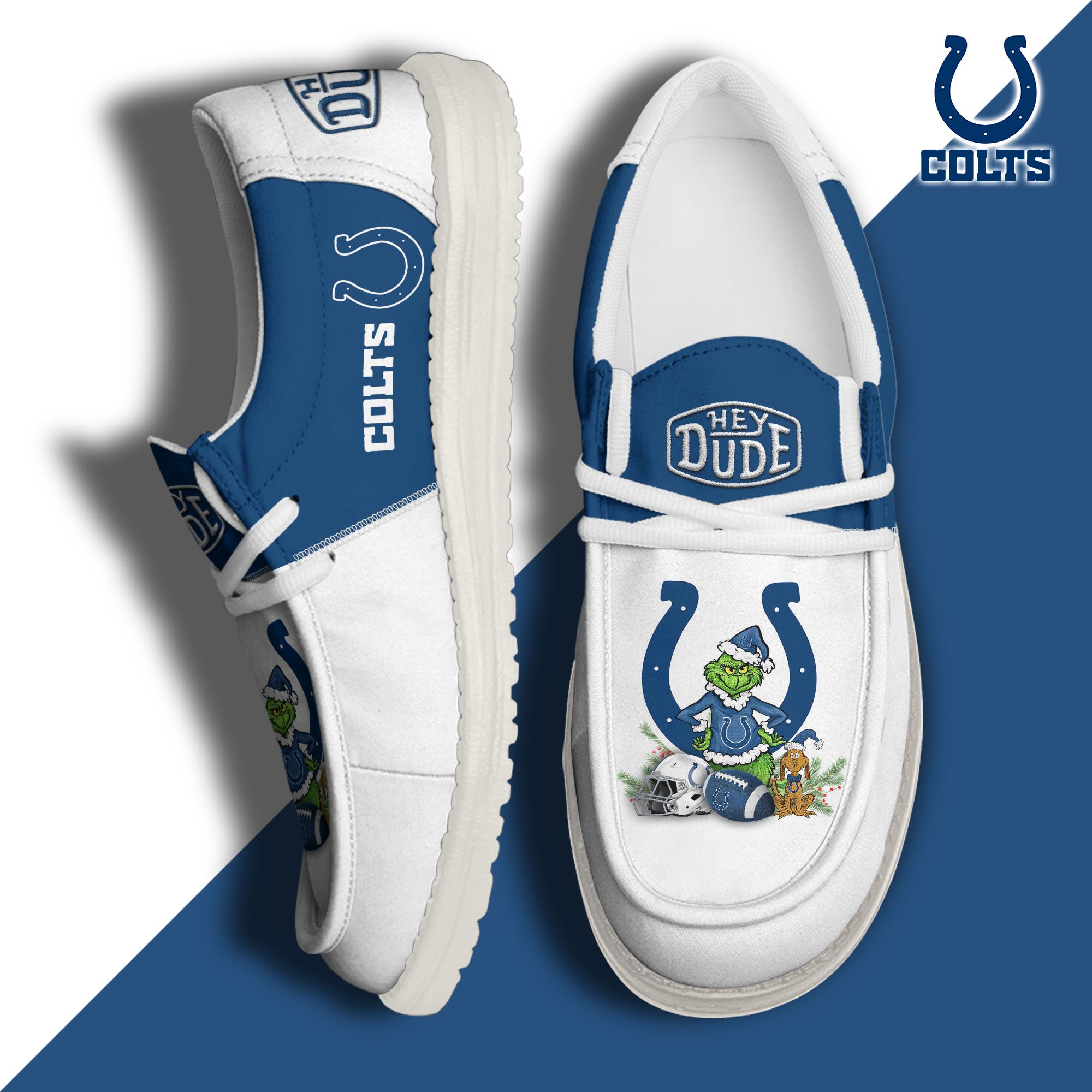 JWFancy Indianapolis Colts Hey Dude Shoes Wally Men's Lace Up Loafers Comfortable For Men And Women