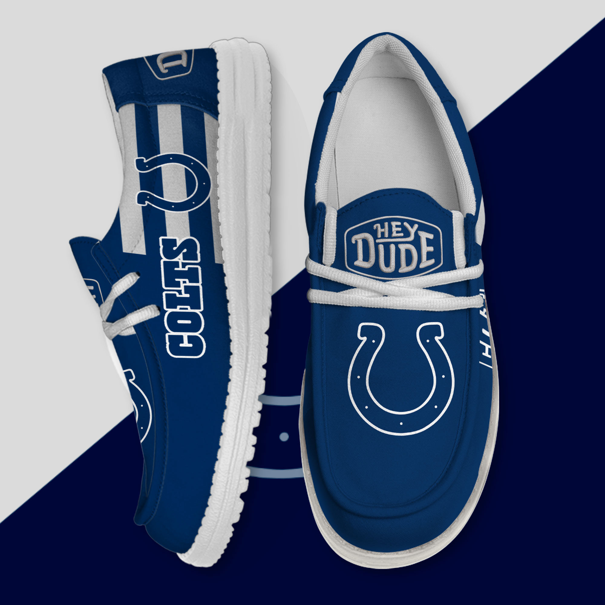 JWFancy Indianapolis Colts Hey Dude Shoes Wally Men's Lace Up Loafers Comfortable For Men And Women