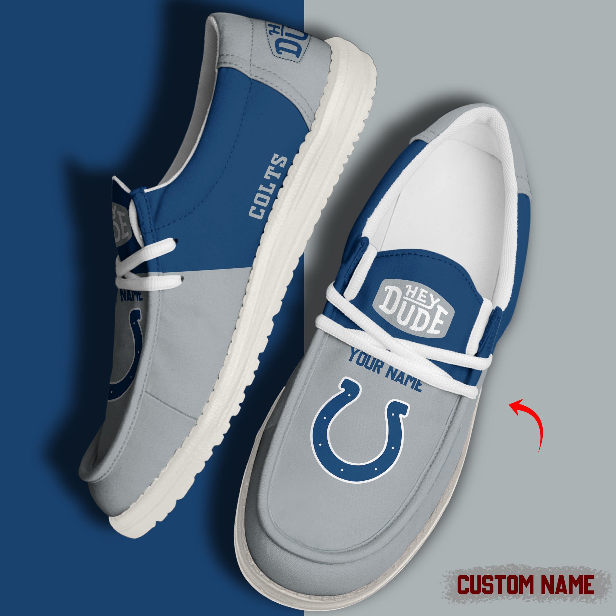 JWFancy Indianapolis Colts Hey Dude Shoes Wally Men's Lace Up Loafers Comfortable For Men And Women
