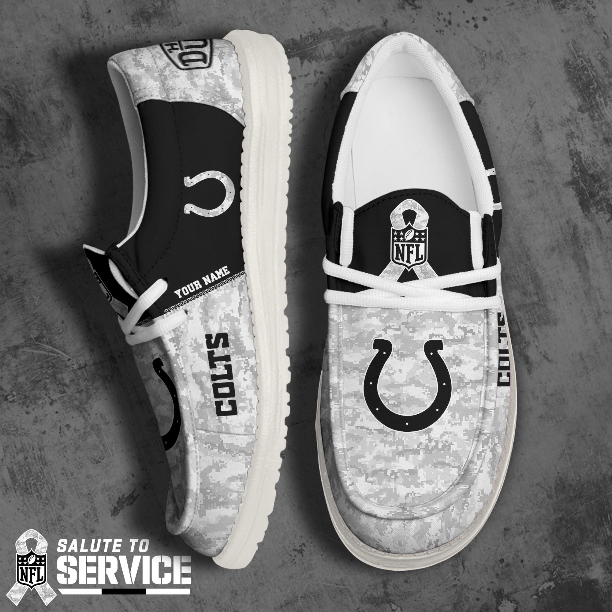 JWFancy Indianapolis Colts Hey Dude Shoes Wally Men's Lace Up Loafers Comfortable For Men And Women