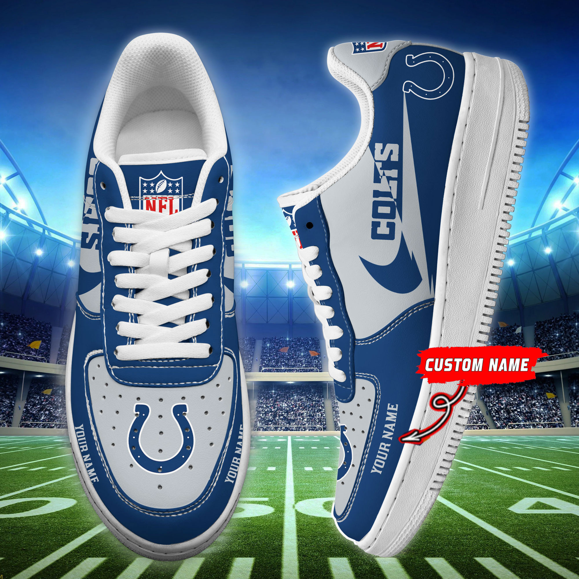 JWFancy Indianapolis Colts NFL Air Low-Top Sneakers Shoes For Men And Women