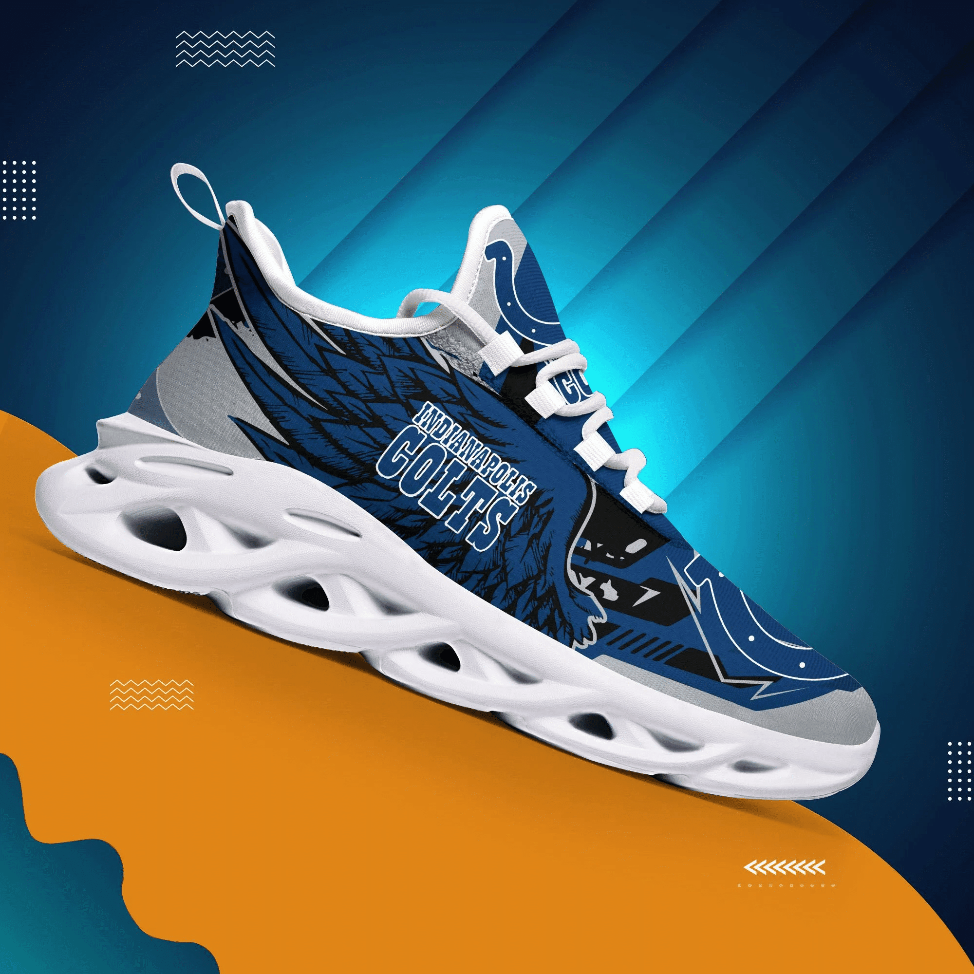 JWFancy Indianapolis Colts NFL Max Soul Shoes Sneakers For Men And Women