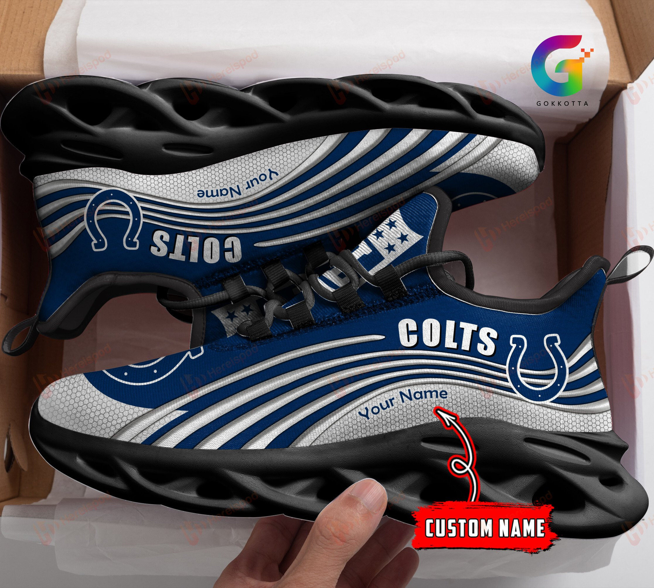JWFancy Indianapolis Colts NFL Max Soul Shoes Sneakers For Men And Women