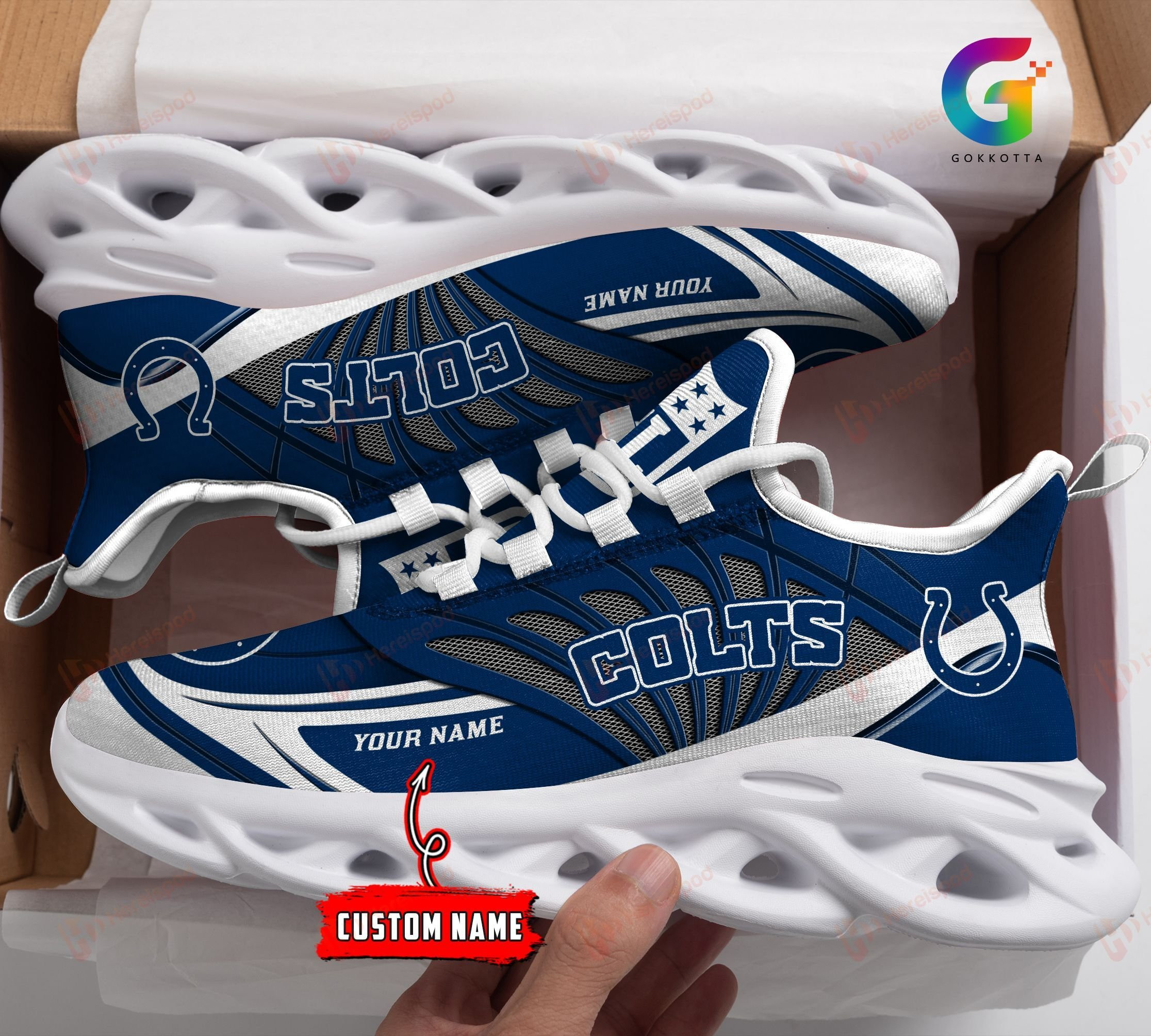 JWFancy Indianapolis Colts NFL Max Soul Shoes Sneakers For Men And Women