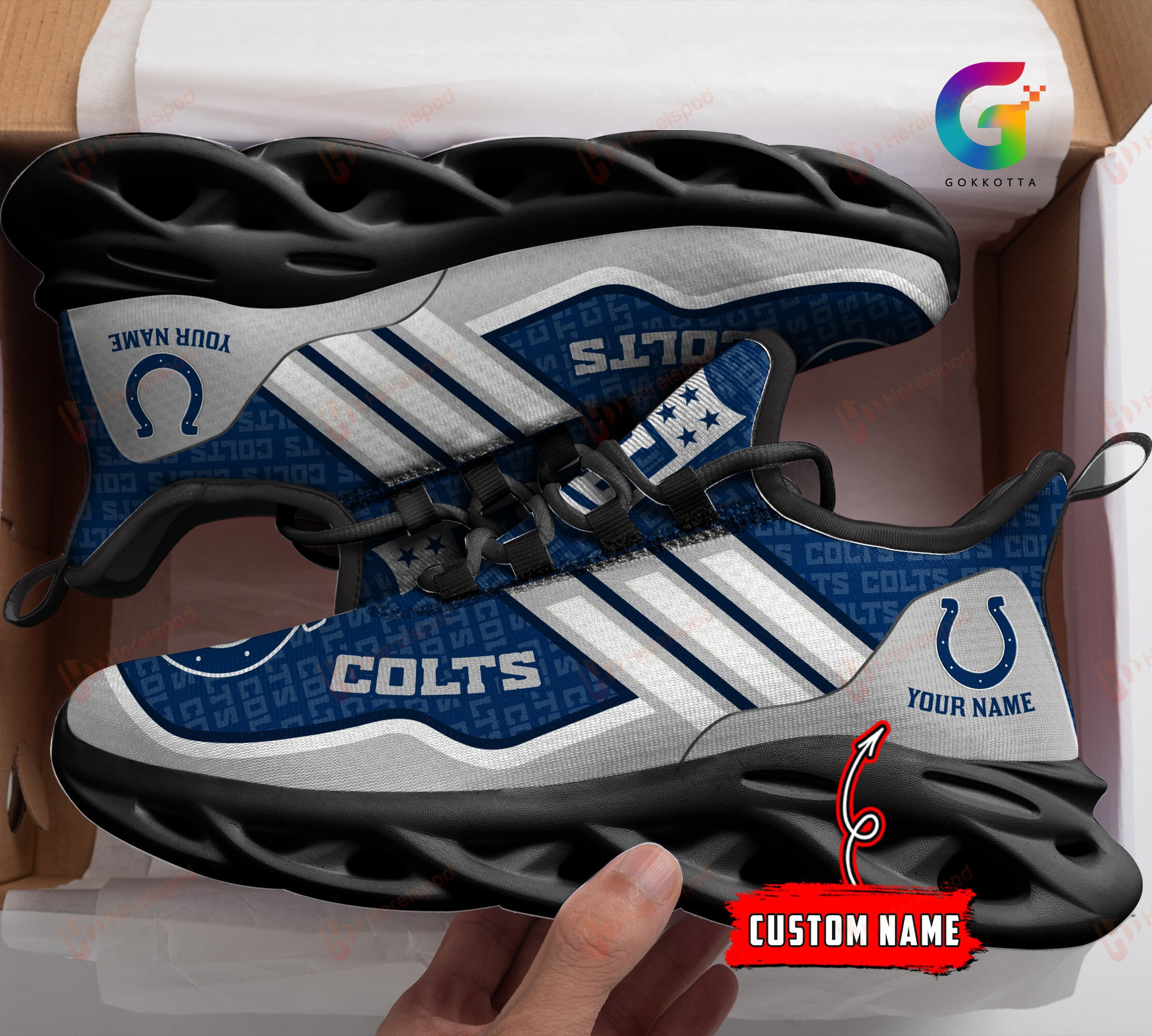 JWFancy Indianapolis Colts NFL Max Soul Shoes Sneakers For Men And Women