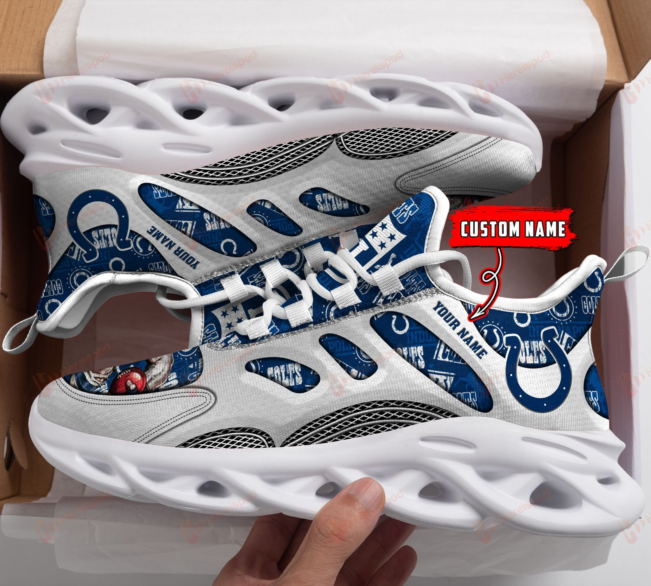 JWFancy Indianapolis Colts NFL Max Soul Shoes Sneakers For Men And Women
