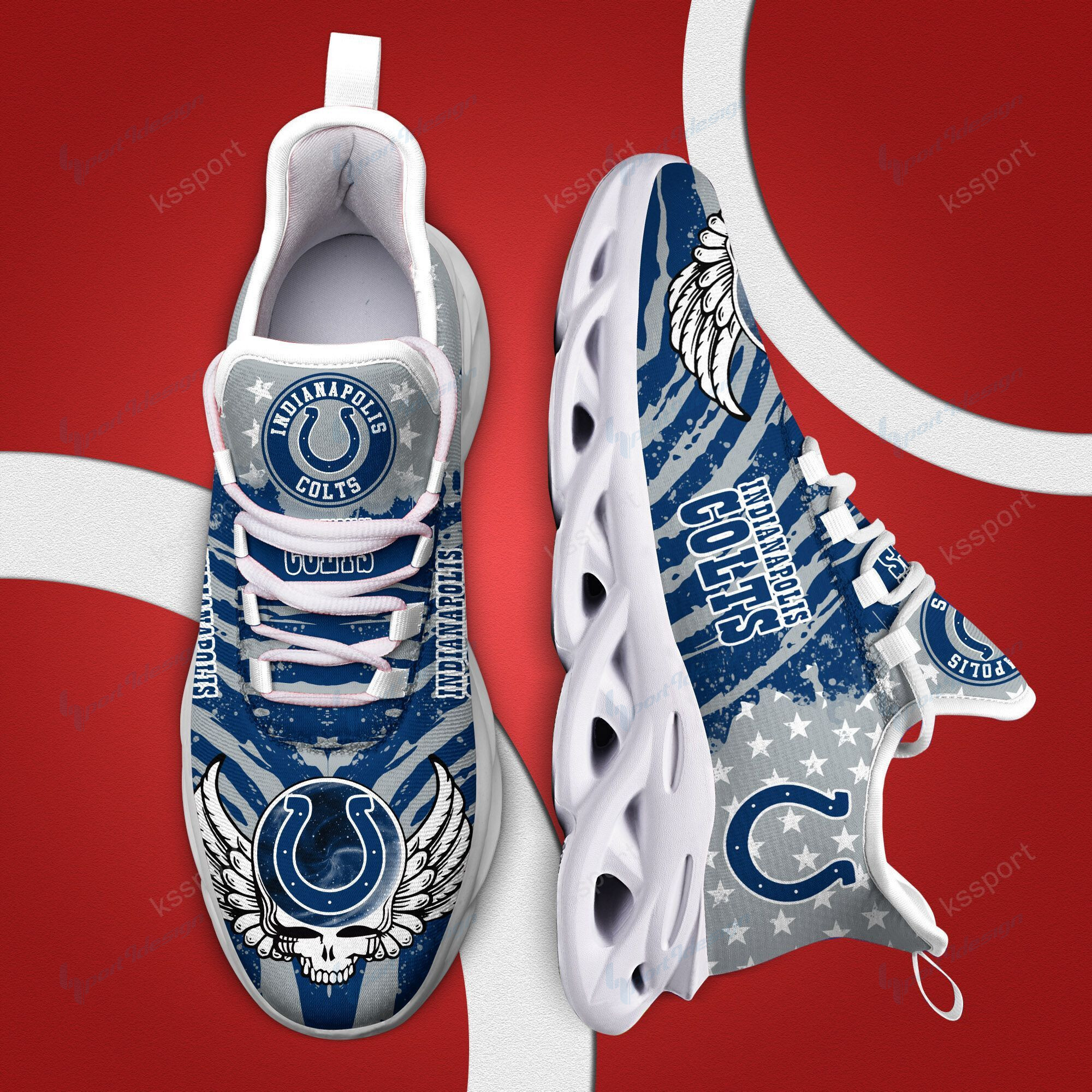 JWFancy Indianapolis Colts NFL Max Soul Shoes Sneakers For Men And Women