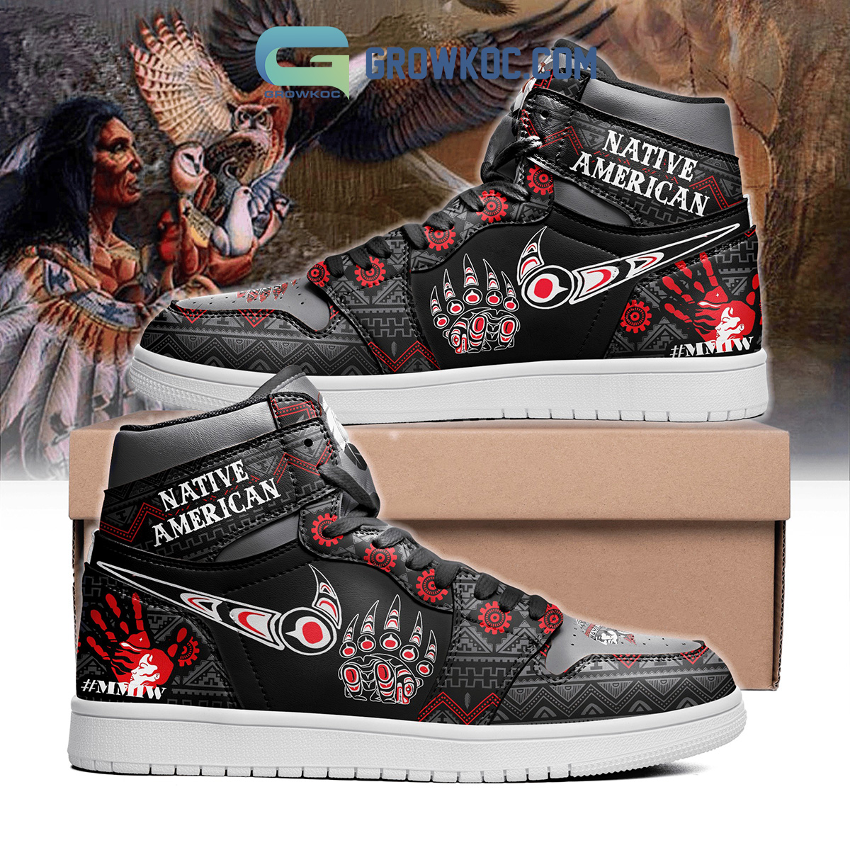 JWFancy Indigenous Native American AJ1 High Sneakers Shoes For Men And Women