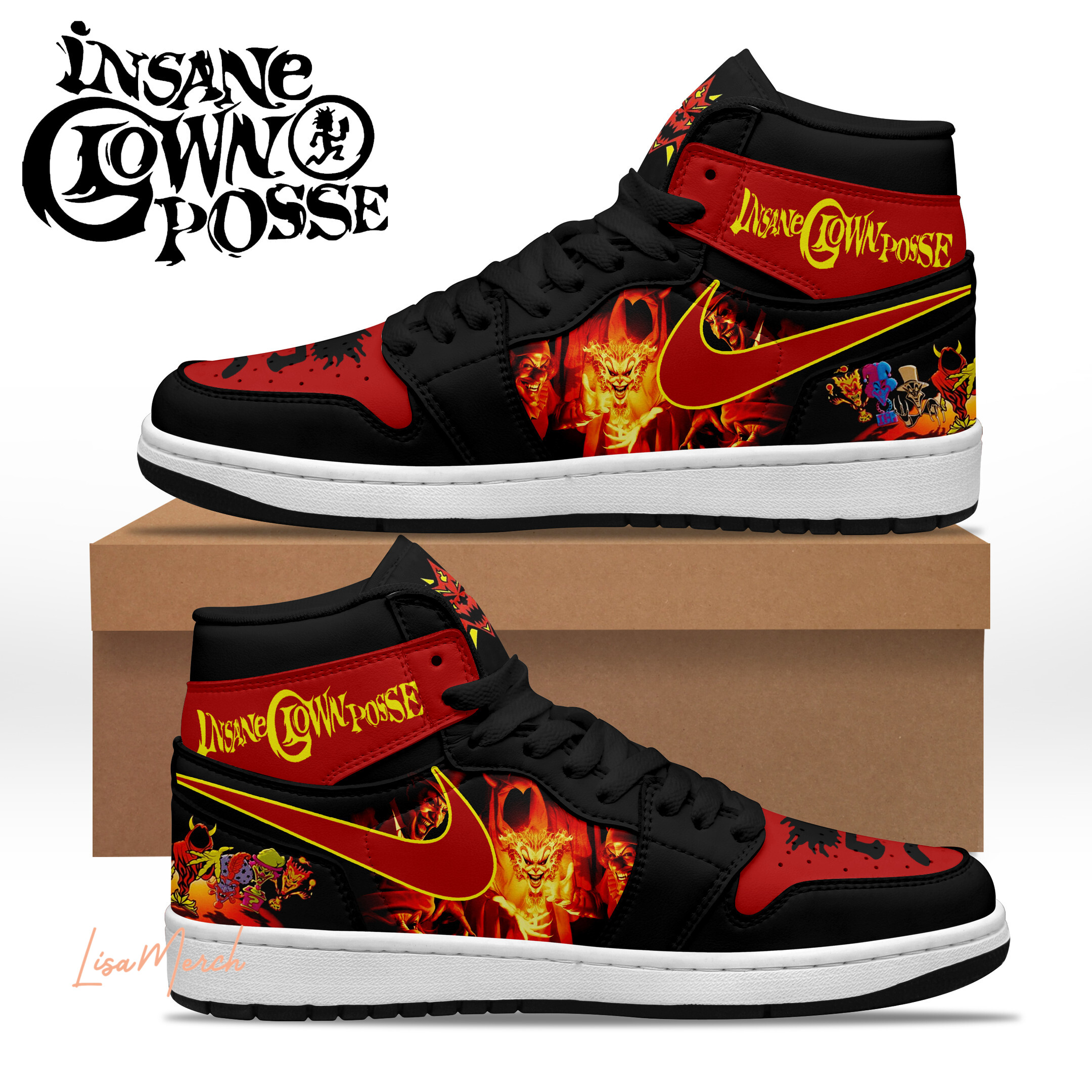 JWFancy Insane Clown Posse AJ1 High Sneakers Shoes For Men And Women