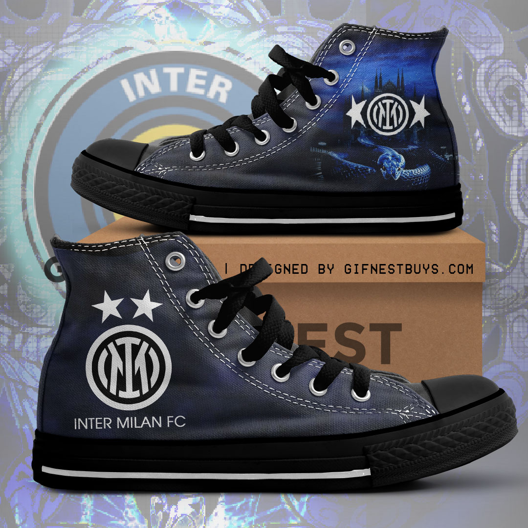 JWFancy Inter Milan FC High Top Canvas Sneakers Shoes For Men And Women