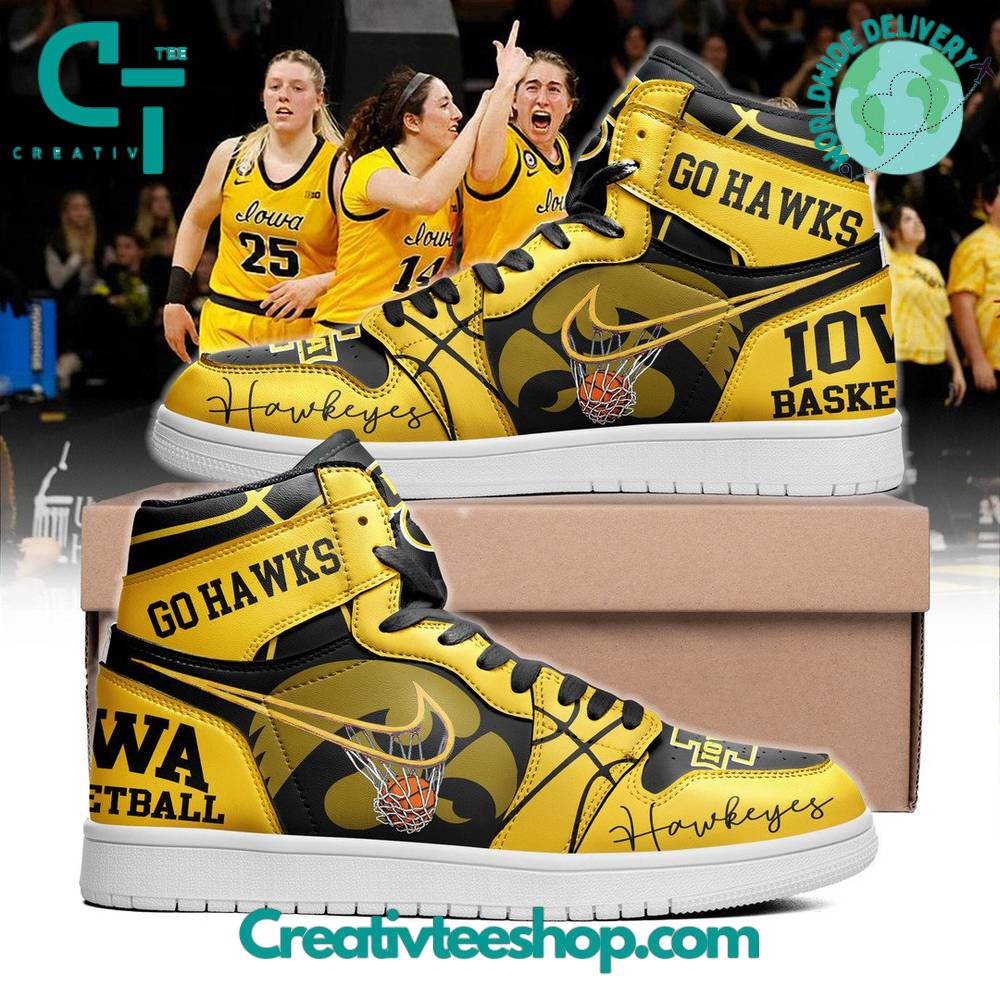JWFancy Iowa Hawkeyes AJ1 High Sneakers Shoes For Men And Women