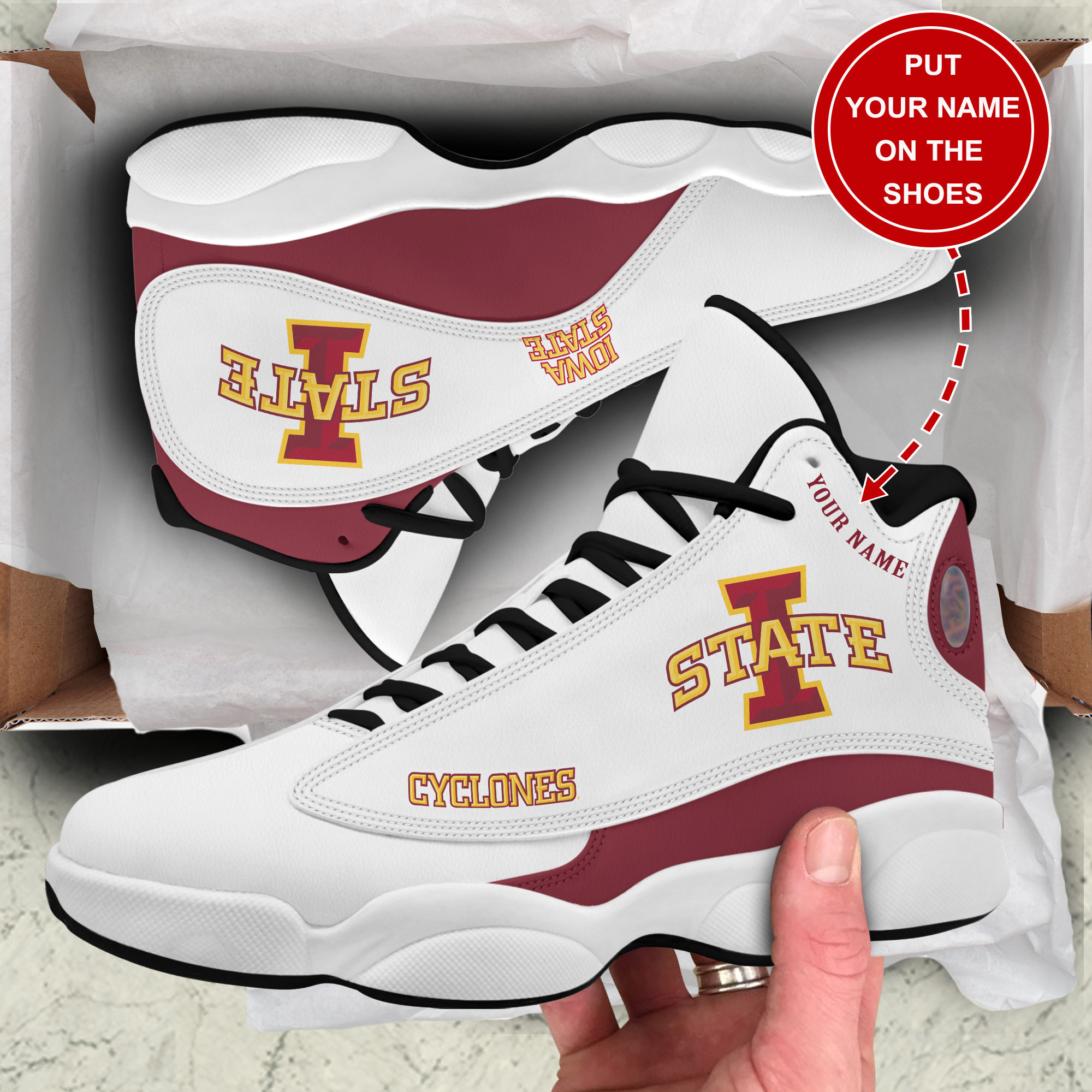 JWFancy Iowa State Cyclones AJ13 Sneakers Shoes For Men And Women