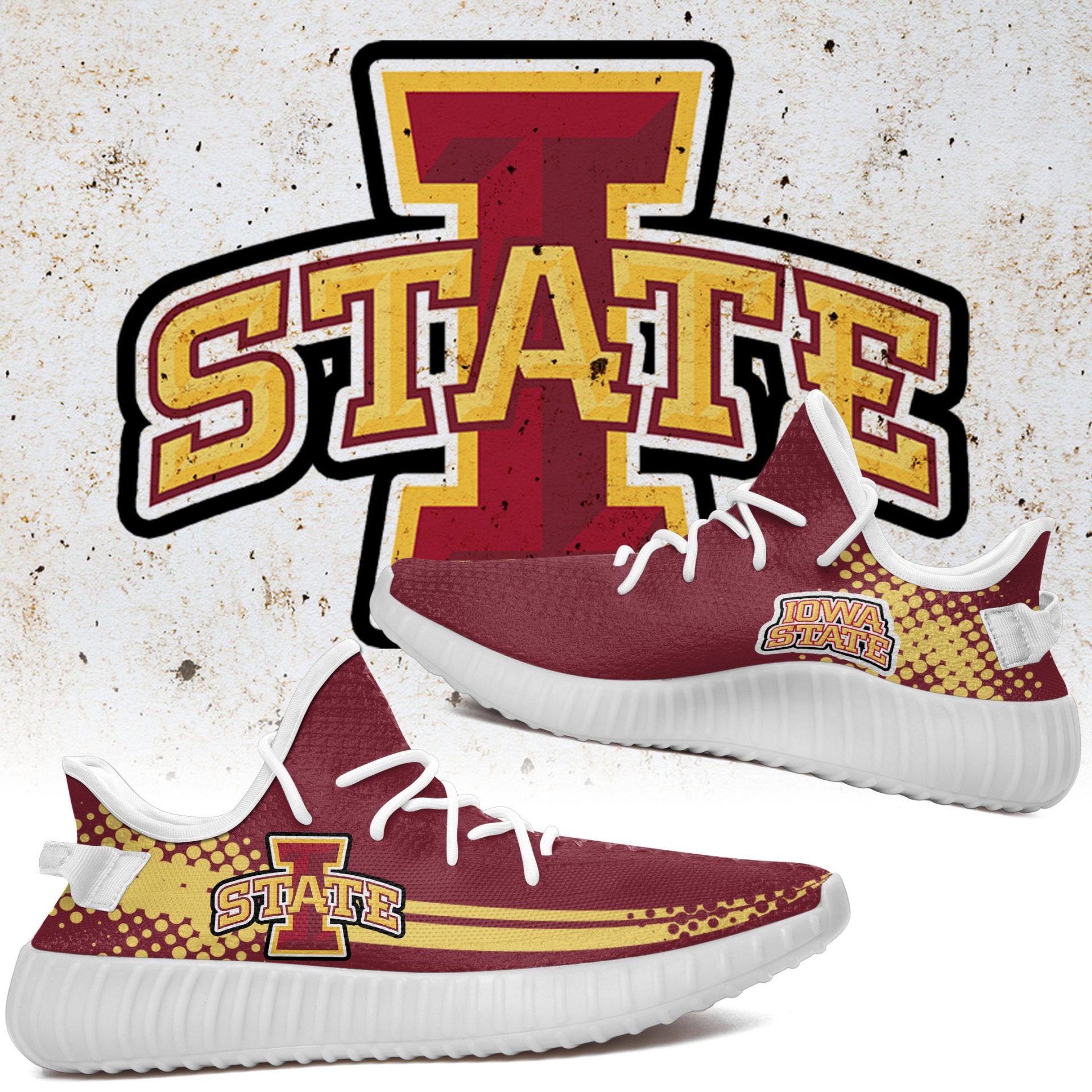 JWFancy Iowa State Cyclones Yeezy Boost Shoes For Men And Women