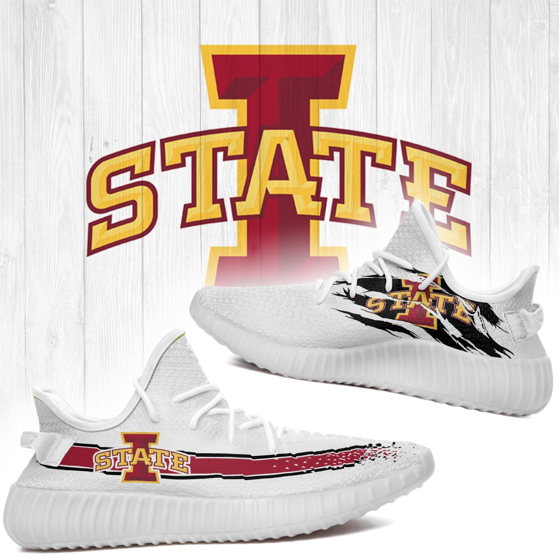 JWFancy Iowa State Cyclones Yeezy Boost Shoes For Men And Women