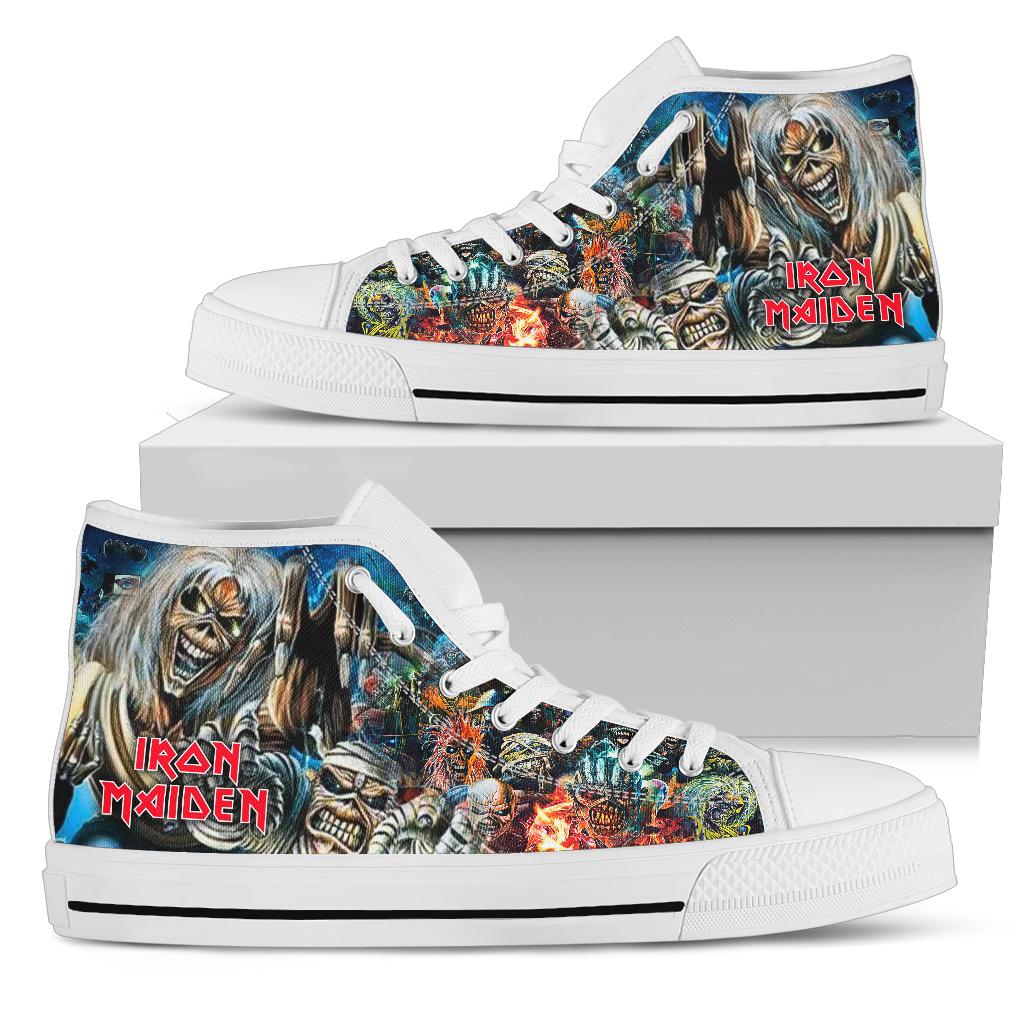 JWFancy Iron Maiden High Top Canvas Sneakers Shoes For Men And Women