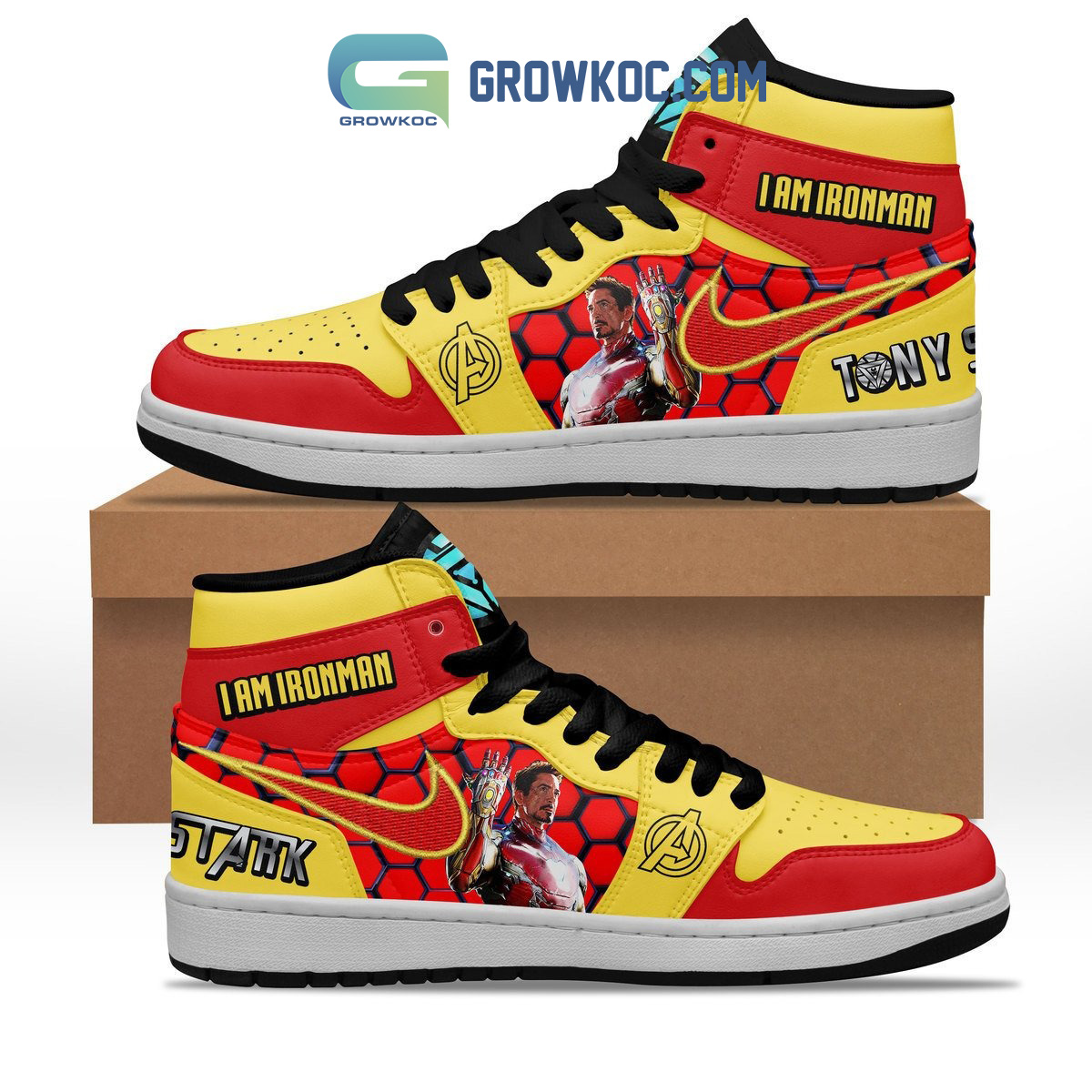 JWFancy Iron Man AJ1 High Sneakers Shoes For Men And Women