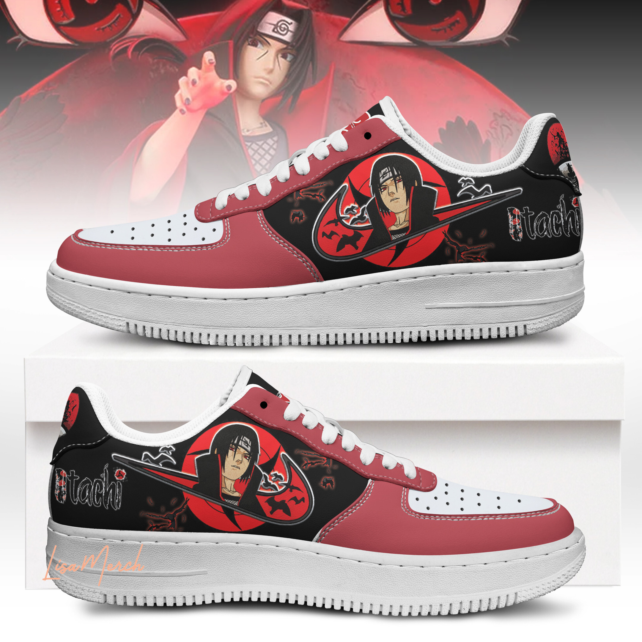 JWFancy Itachi Uchiha Air Low-Top Sneakers Shoes For Men And Women