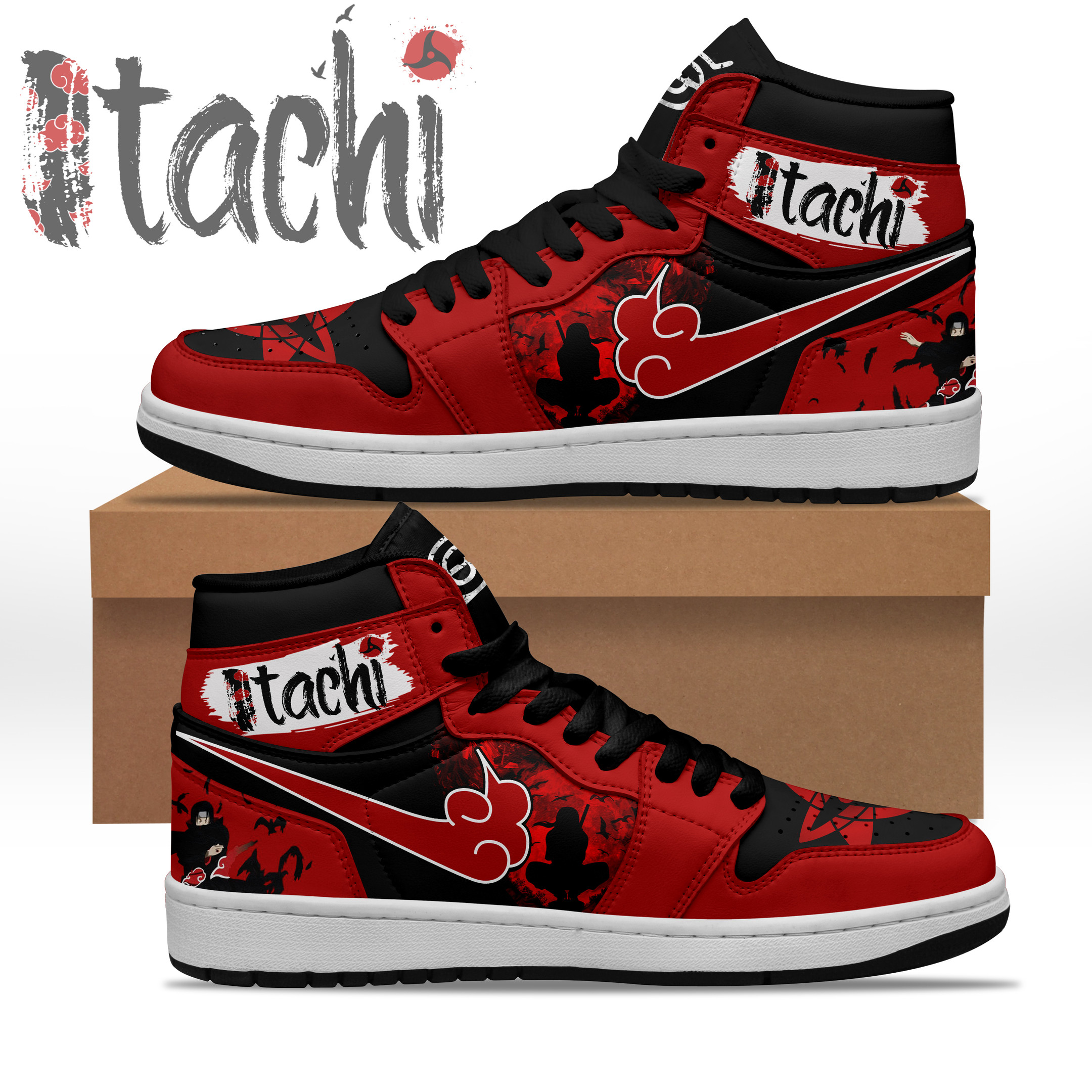 JWFancy Itachi Uchiha AJ1 High Sneakers Shoes For Men And Women