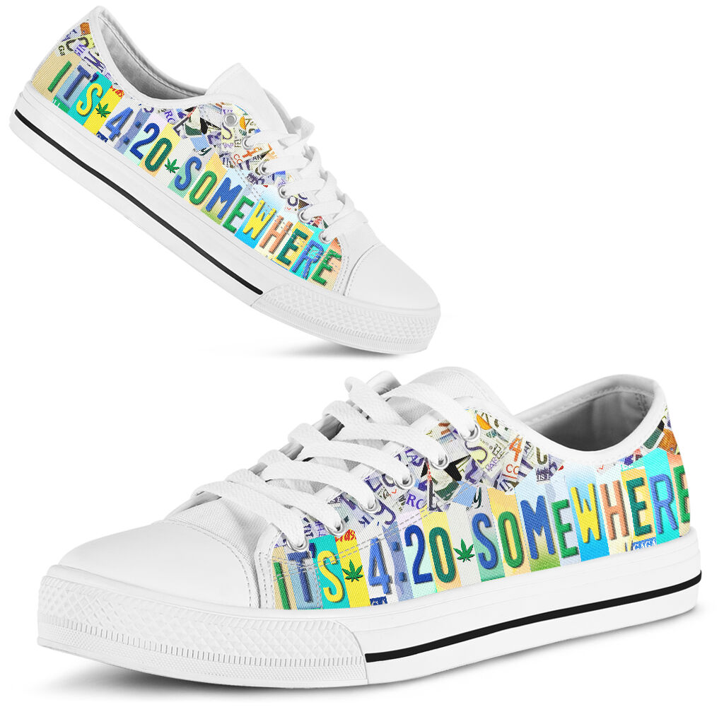 JWFancy It'S 420 Somewhere - Weed  Low Top Canvas Sneakers Shoes For Men And Women