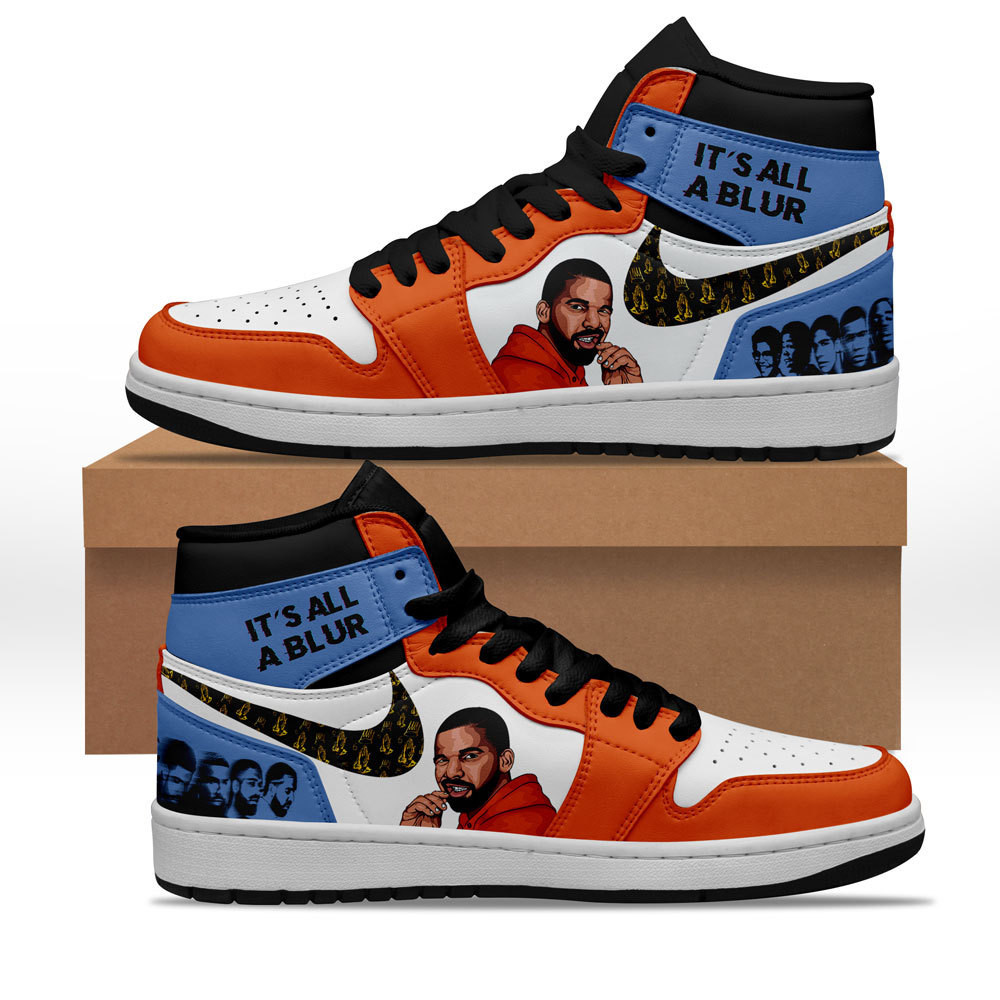 JWFancy It's All a Blur AJ1 High Sneakers Shoes For Men And Women