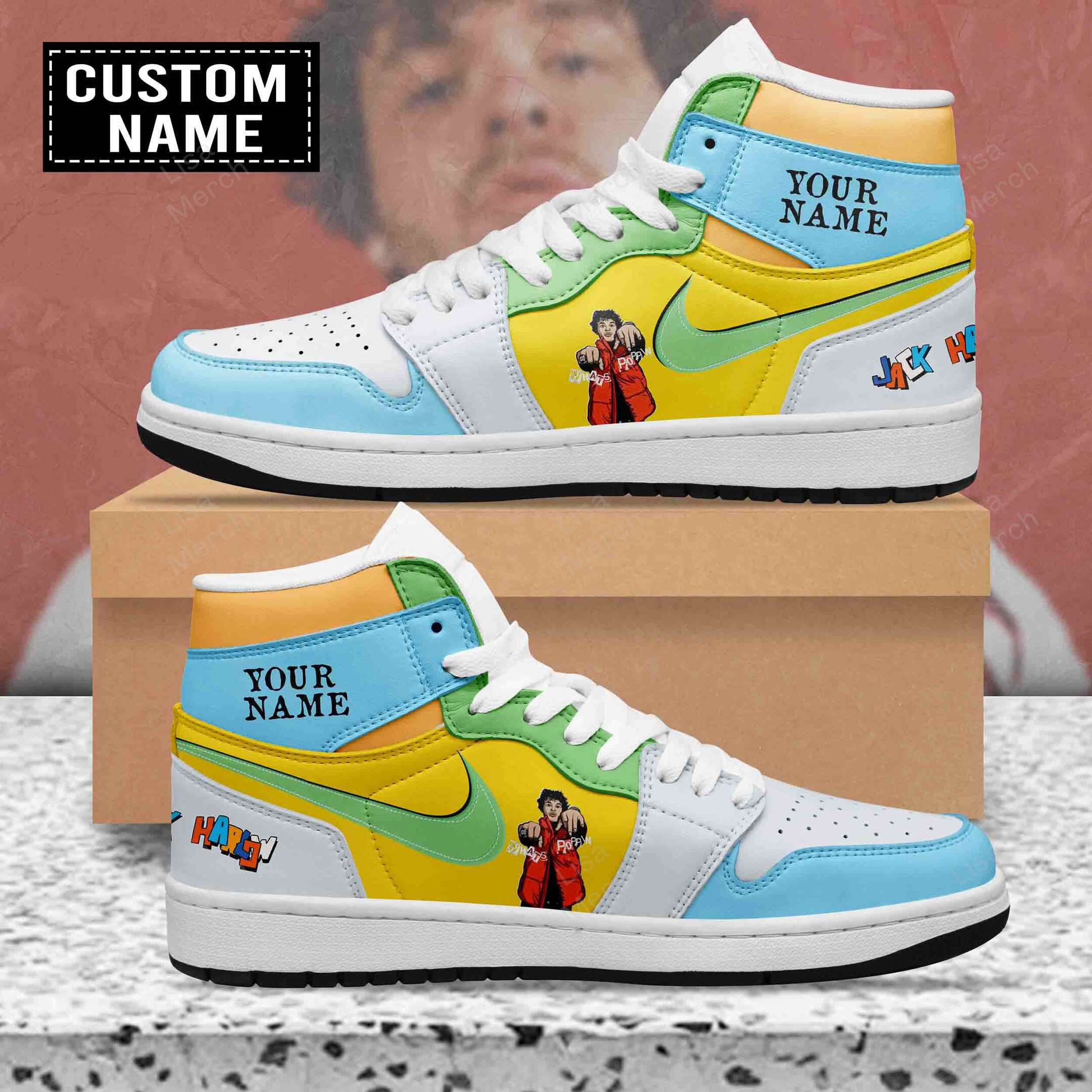 JWFancy Jack Harlow AJ1 High Sneakers Shoes For Men And Women