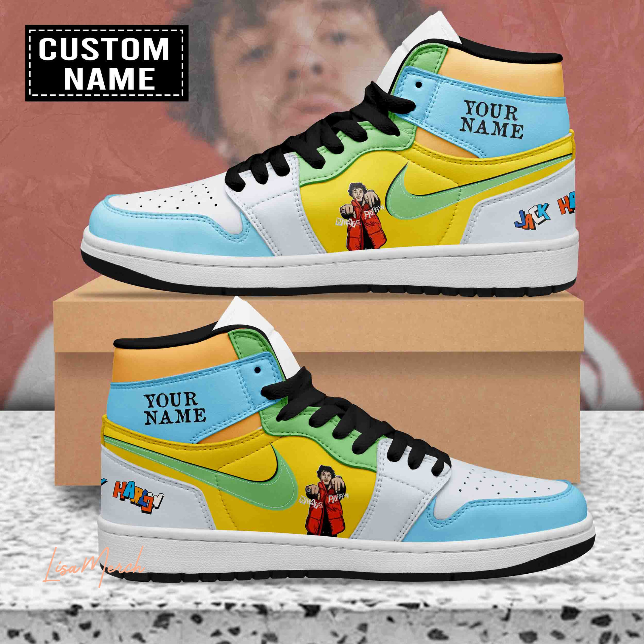 JWFancy Jack Harlow AJ1 High Sneakers Shoes For Men And Women