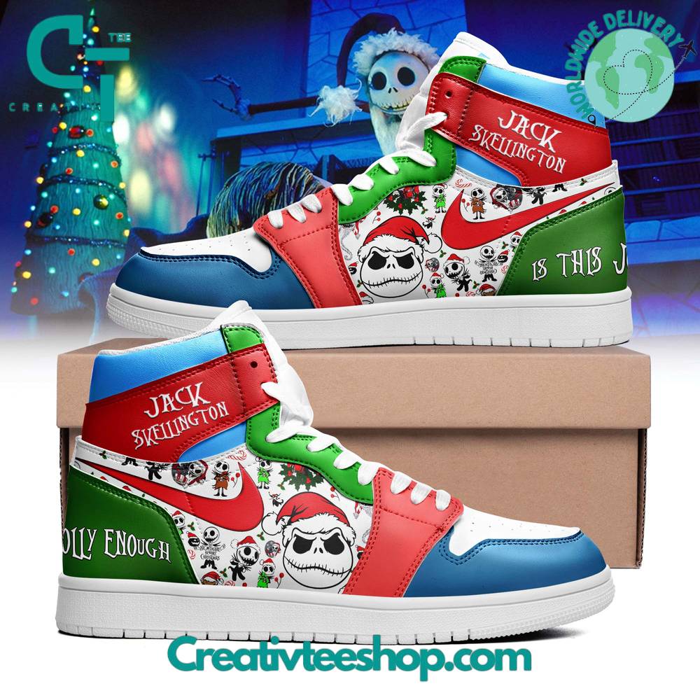 JWFancy Jack Skellington Is This Jolly Enough AJ1 High Sneakers Shoes For Men And Women