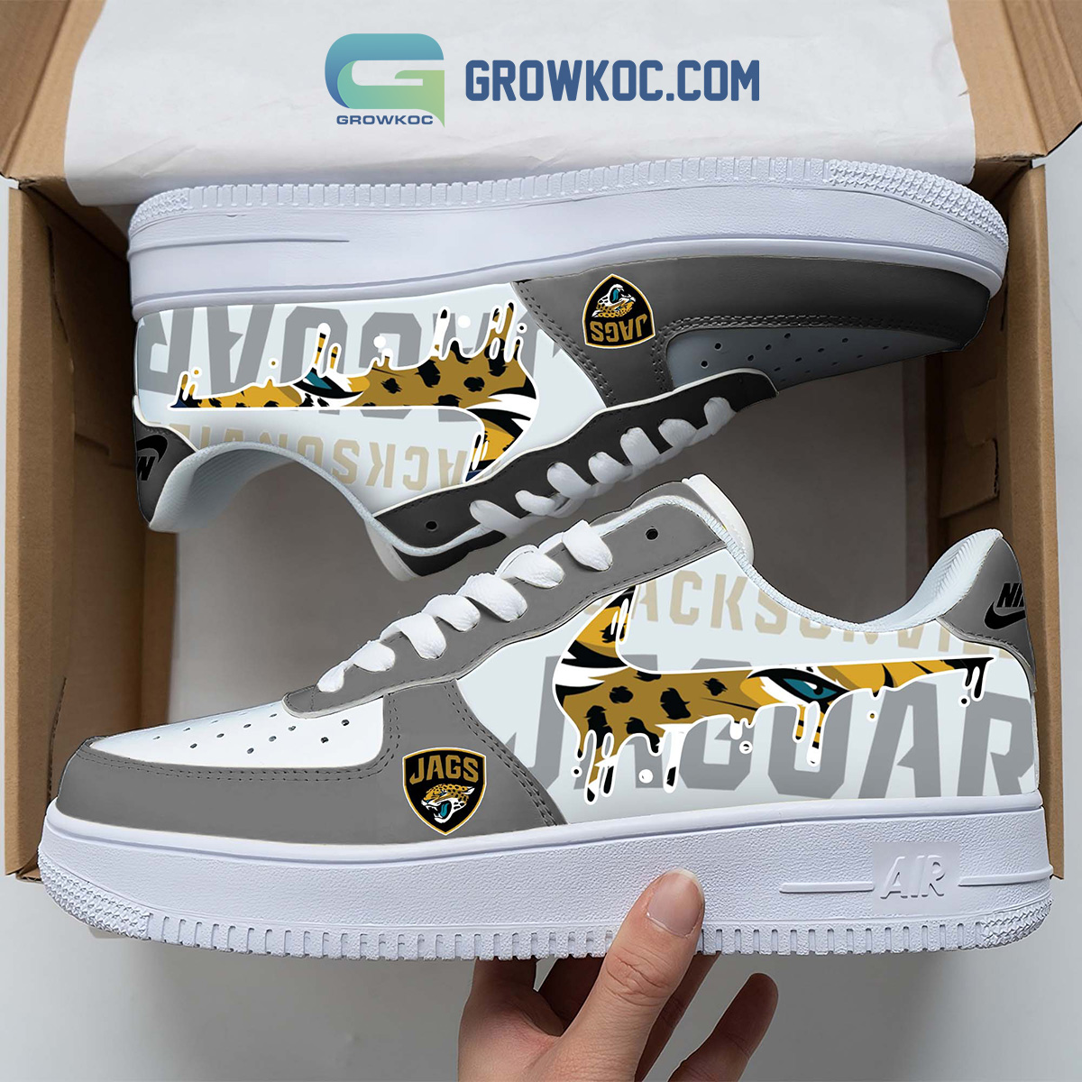 JWFancy Jacksonville Jaguars Air Low-Top Sneakers Shoes For Men And Women