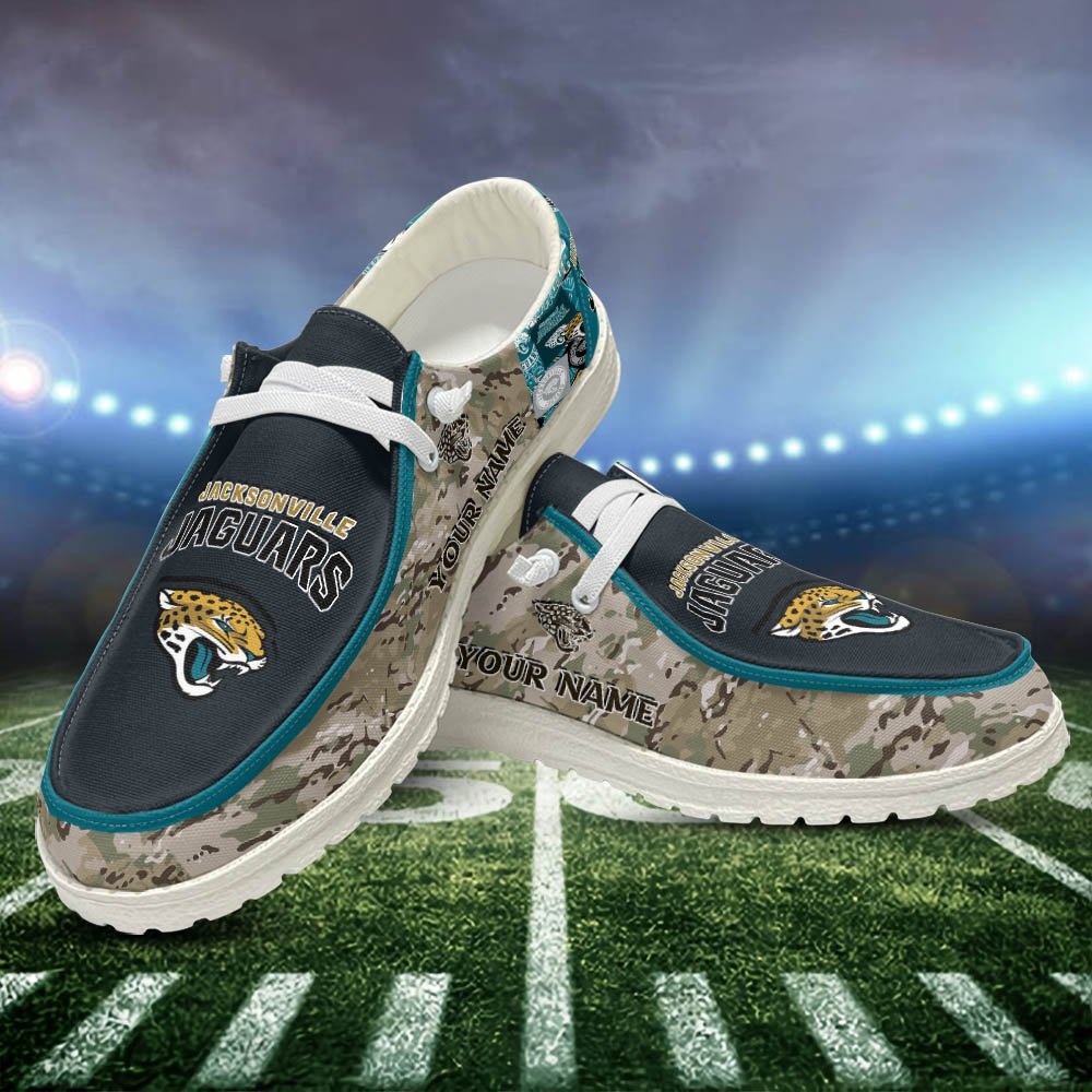 JWFancy Jacksonville Jaguars Hey Dude Shoes Wally Men's Lace Up Loafers Comfortable For Men And Women