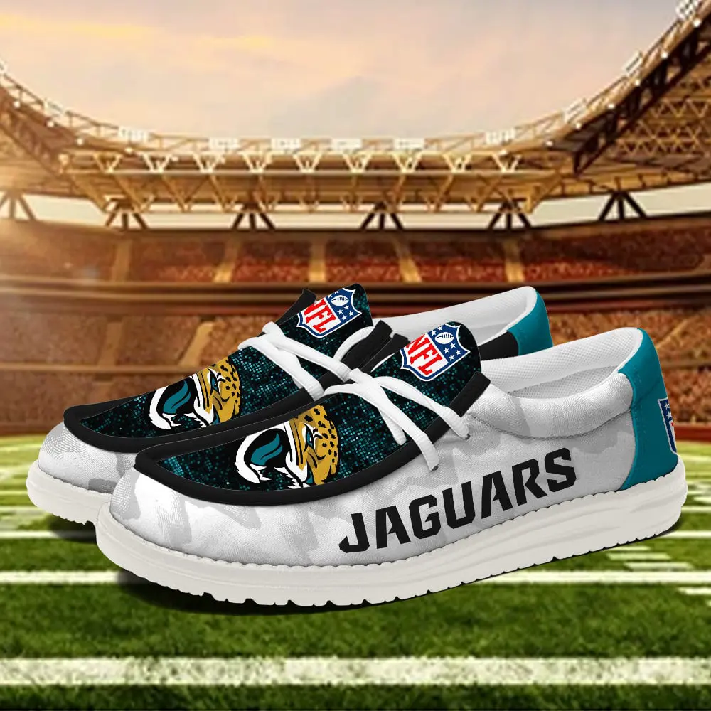 JWFancy Jacksonville Jaguars Hey Dude Shoes Wally Men's Lace Up Loafers Comfortable For Men And Women