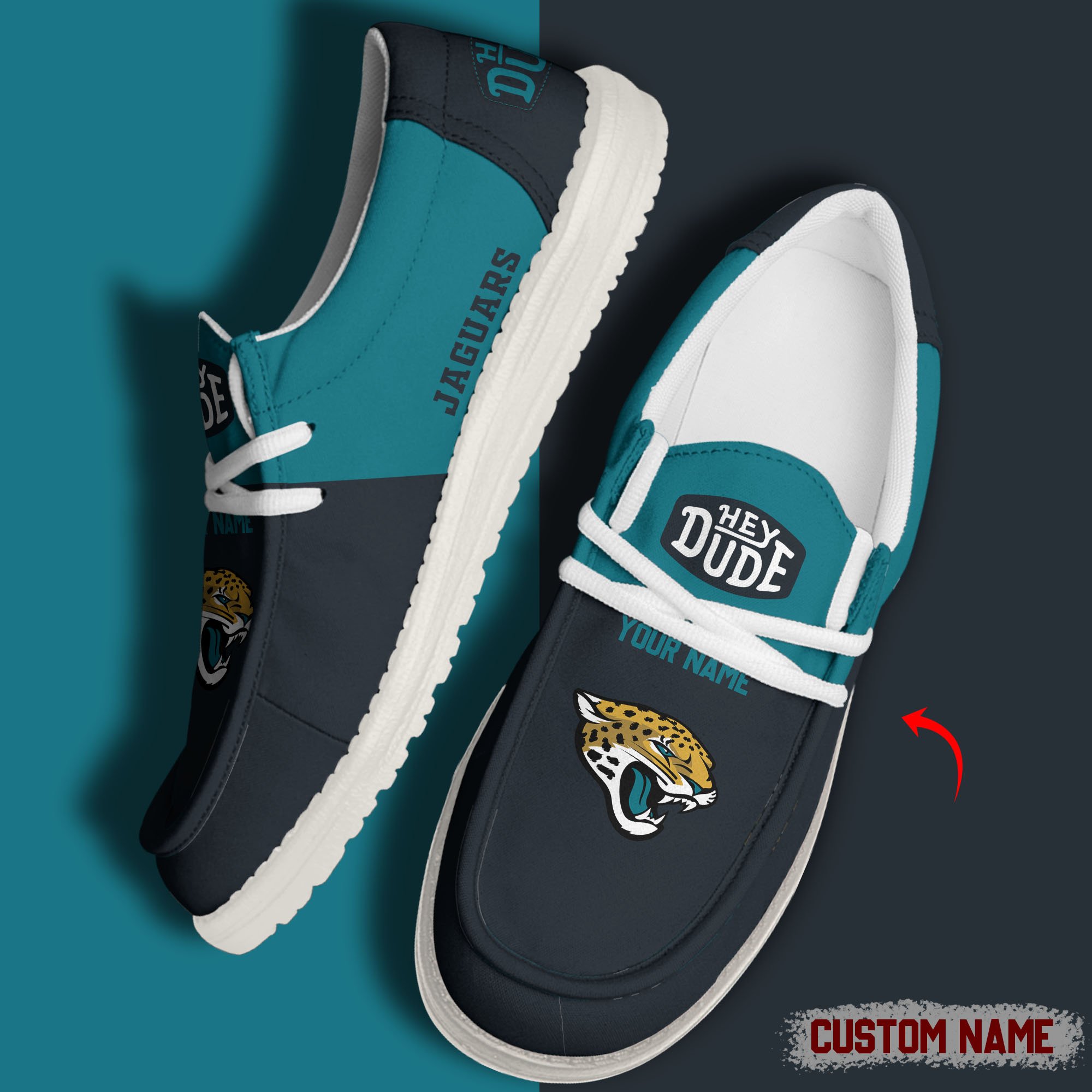 JWFancy Jacksonville Jaguars Hey Dude Shoes Wally Men's Lace Up Loafers Comfortable For Men And Women