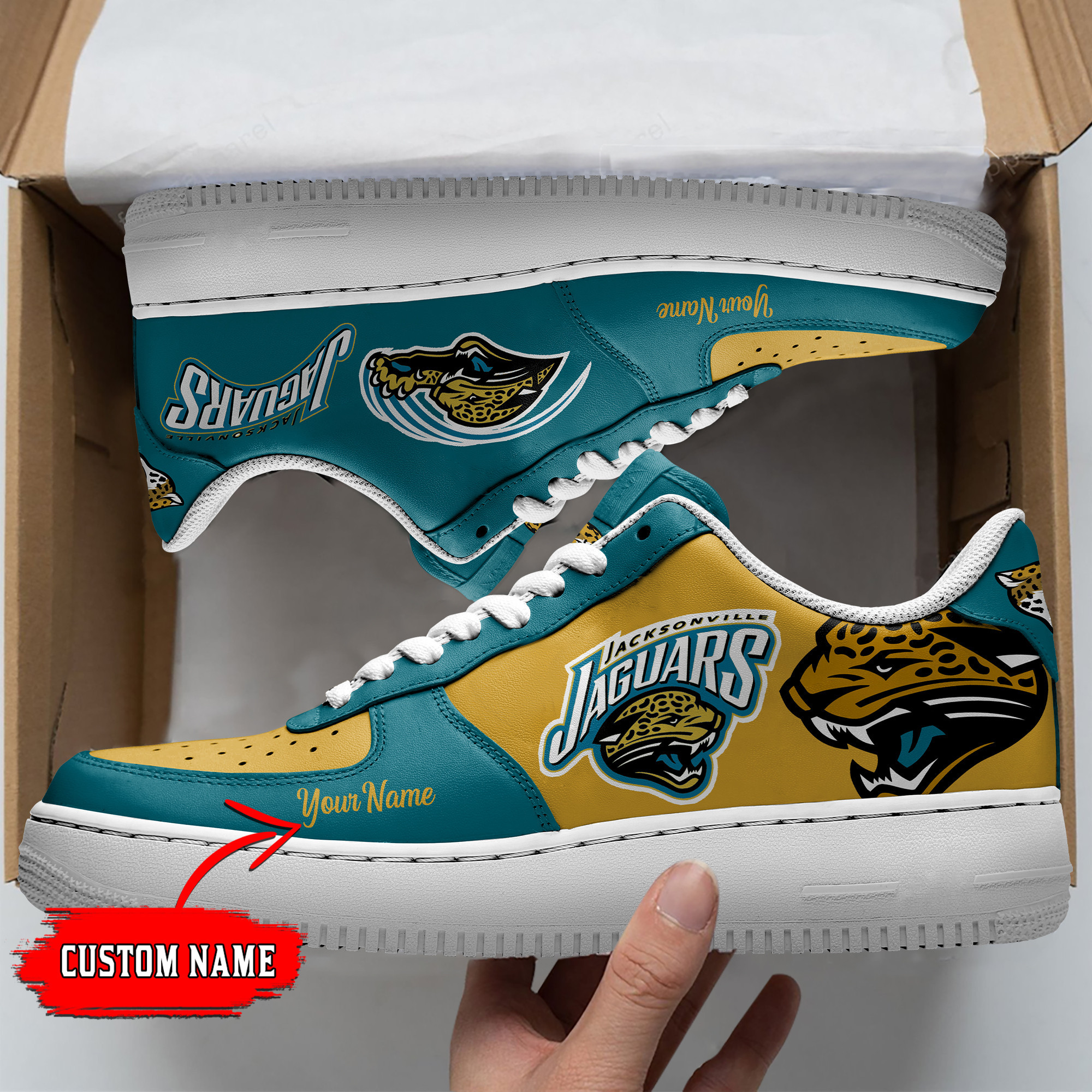 JWFancy Jacksonville Jaguars NFL Air Low-Top Sneakers Shoes For Men And Women