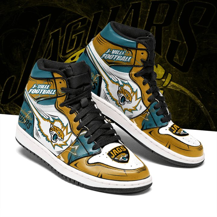 JWFancy Jacksonville Jaguars NFL AJ1 High Sneakers Shoes For Men And Women