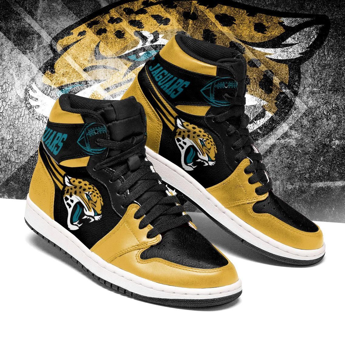 JWFancy Jacksonville Jaguars NFL AJ1 High Sneakers Shoes For Men And Women