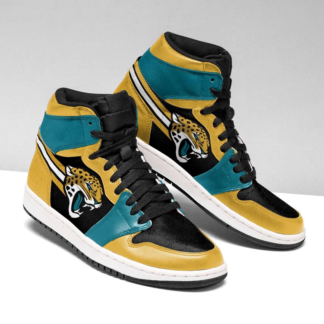 JWFancy Jacksonville Jaguars NFL AJ1 High Sneakers Shoes For Men And Women