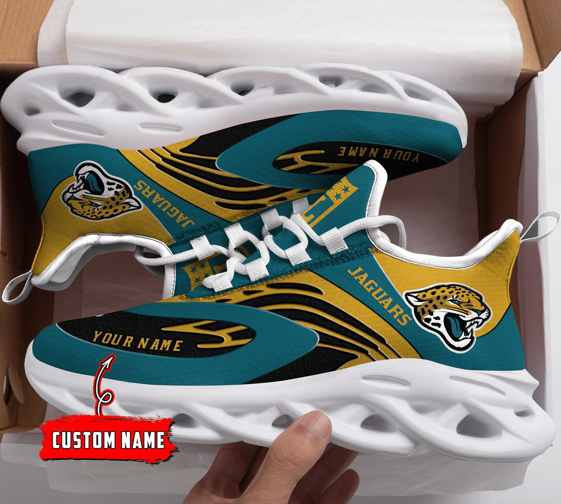 JWFancy Jacksonville Jaguars NFL Max Soul Shoes Sneakers For Men And Women